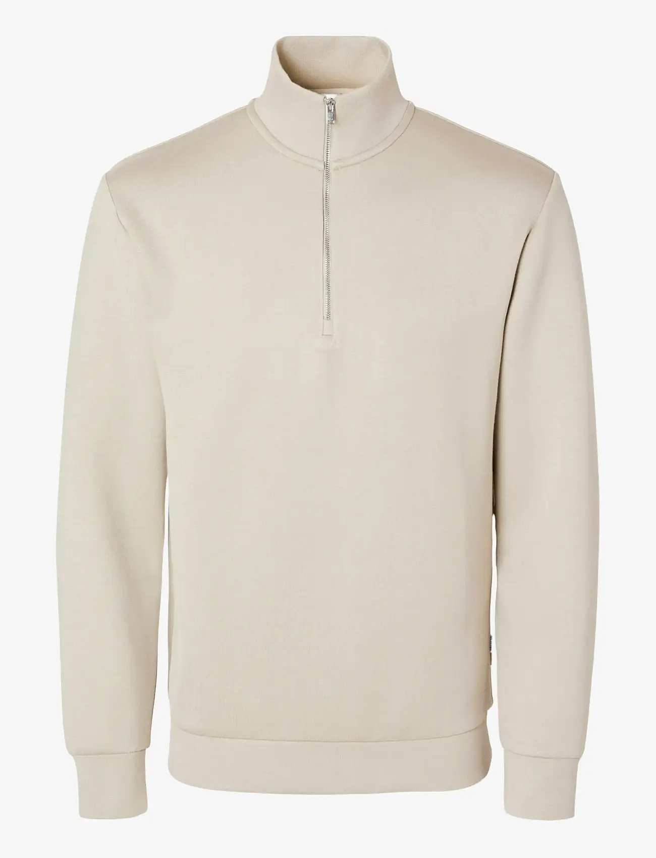 Selected - SLHEMANUEL SOFT ZIP HIGH NECK SWEAT NOOS - collegepaidat - pure cashmere - 1