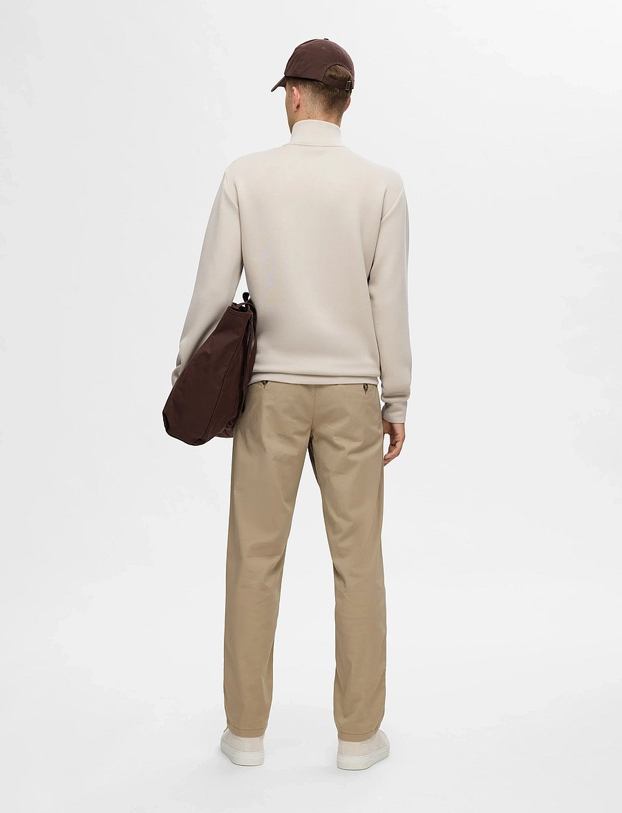 Selected - SLHEMANUEL SOFT ZIP HIGH NECK SWEAT NOOS - atostogų būtiniausi - pure cashmere - 2