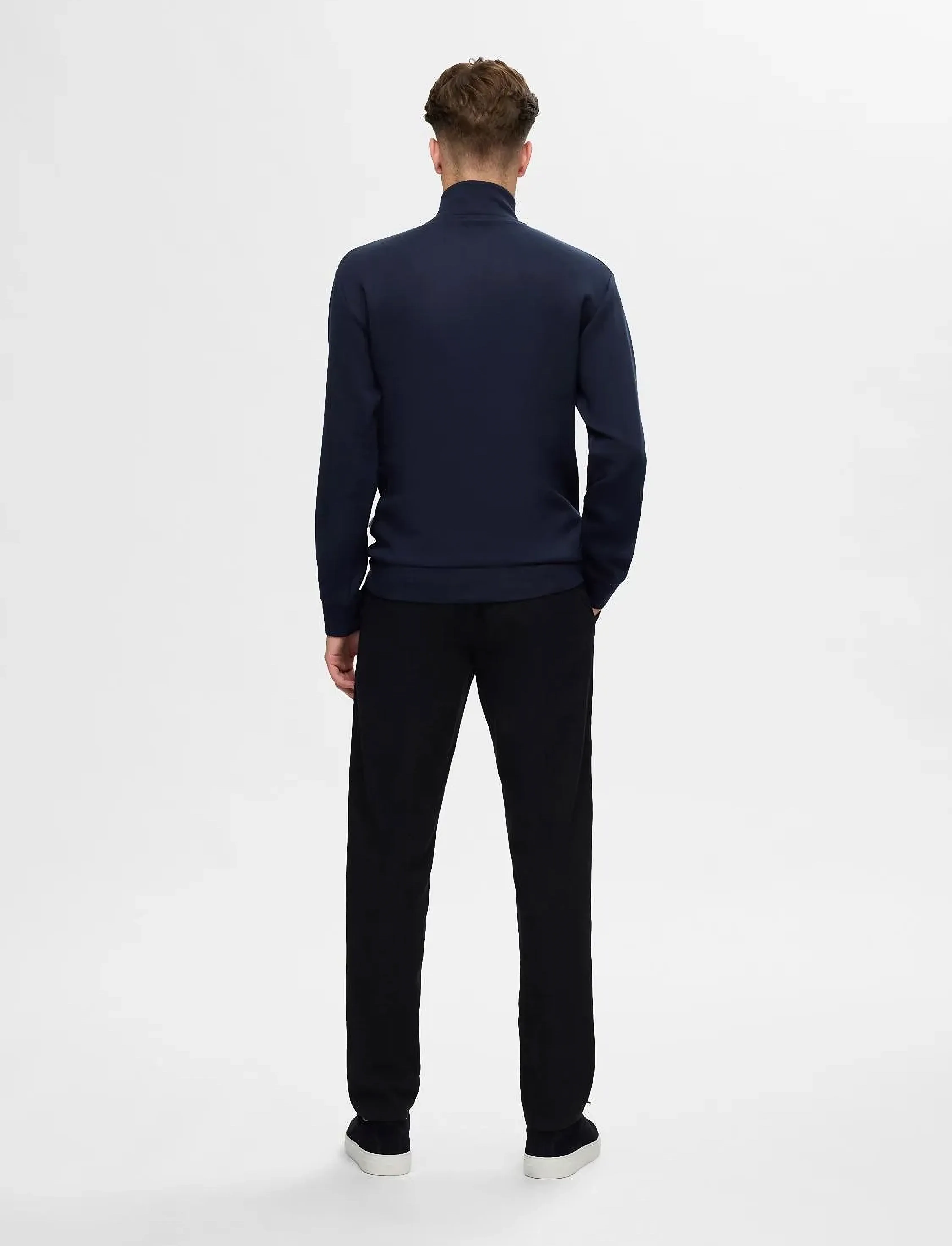 Selected - SLHEMANUEL SOFT ZIP HIGH NECK SWEAT NOOS - urlaubsfavoriten - sky captain - 2