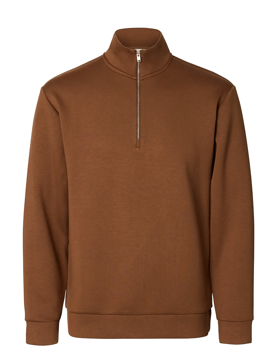 Selected - SLHEMANUEL SOFT ZIP HIGH NECK SWEAT NOOS - sweatshirts - soft silt - 1