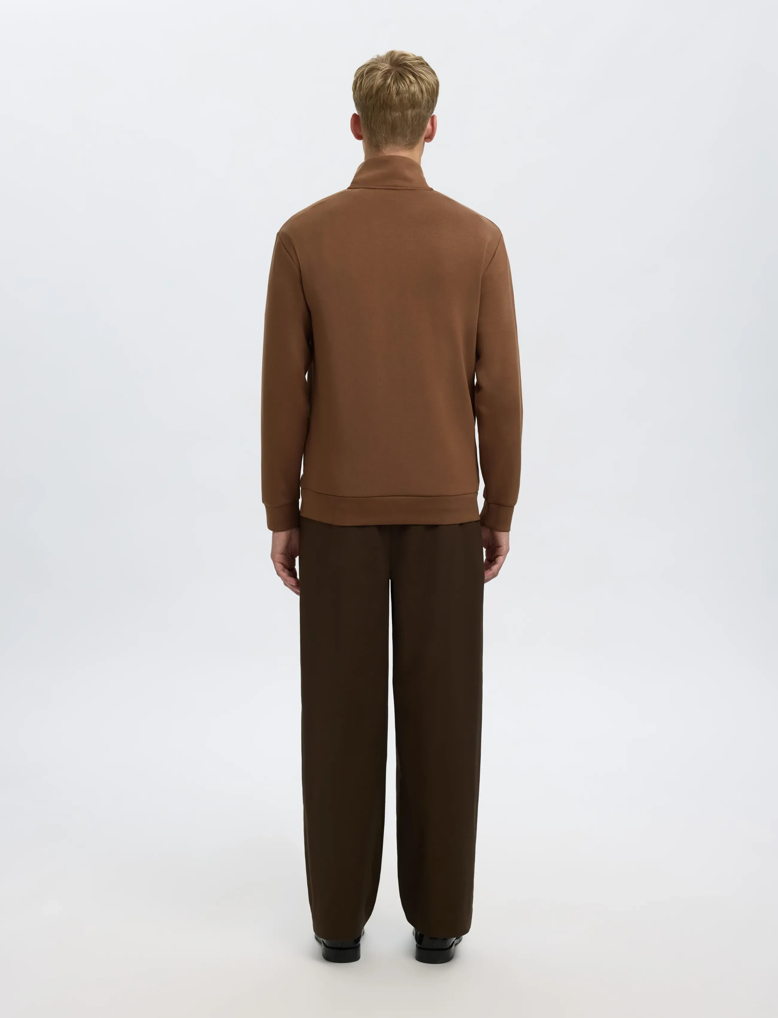 Selected - SLHEMANUEL SOFT ZIP HIGH NECK SWEAT NOOS - feriefavoritter - soft silt - 2