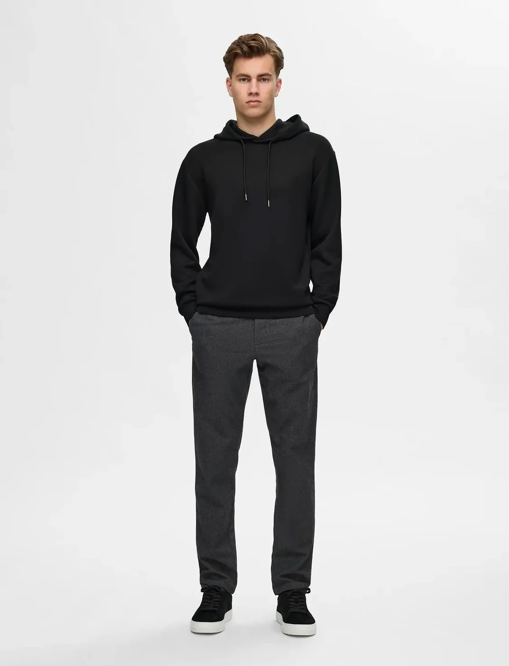 Selected - SLHEMANUEL SOFT HOOD SWEAT NOOS - kapuzenpullover - black - 3