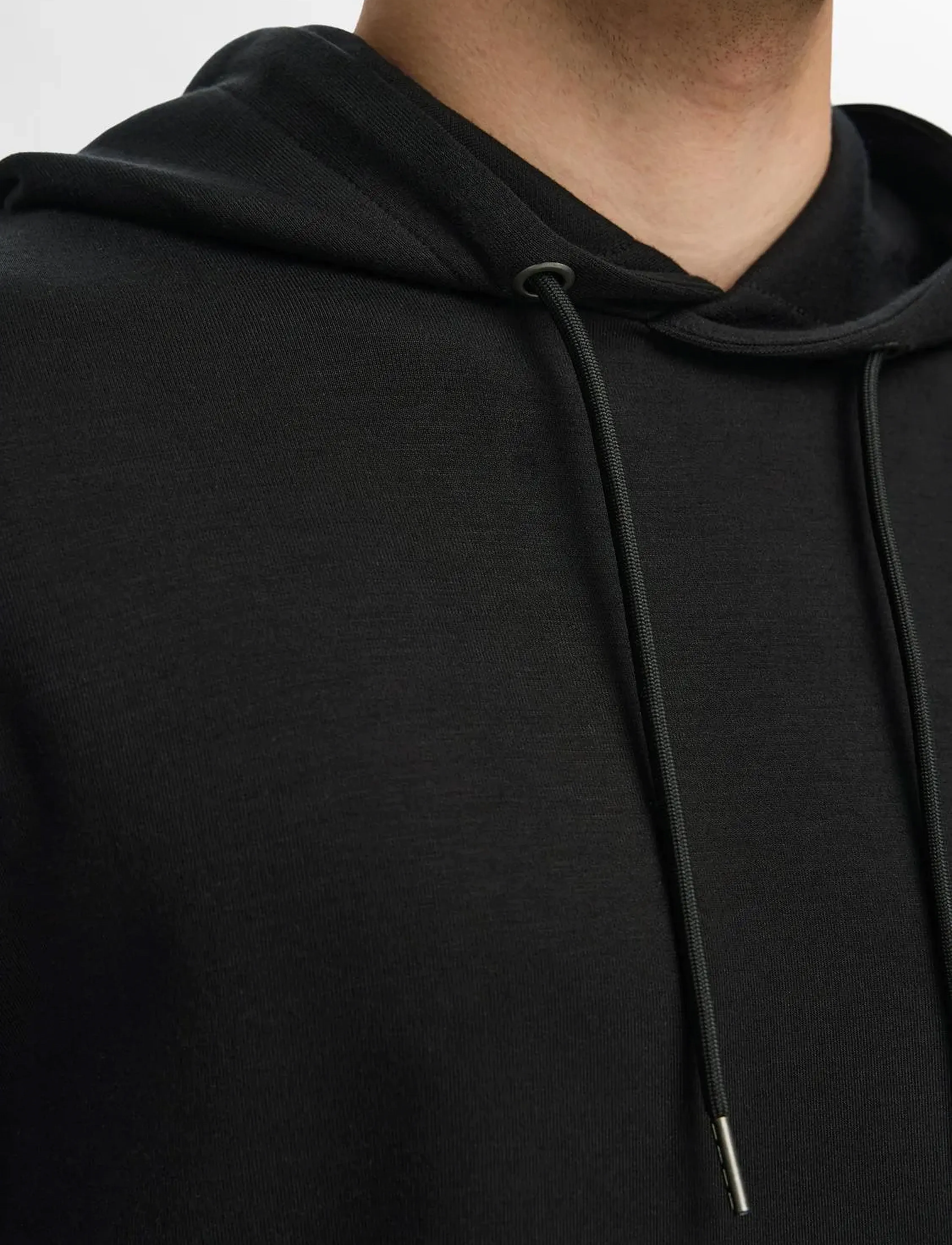 Selected - SLHEMANUEL SOFT HOOD SWEAT NOOS - sweats à capuche - black - 4