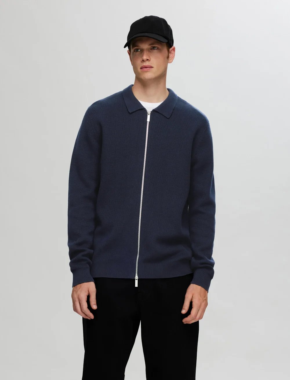 Selected - SLHDANE LS KNIT STRUCTURE CARDIGAN NOOS - kardiganid - sky captain - 0