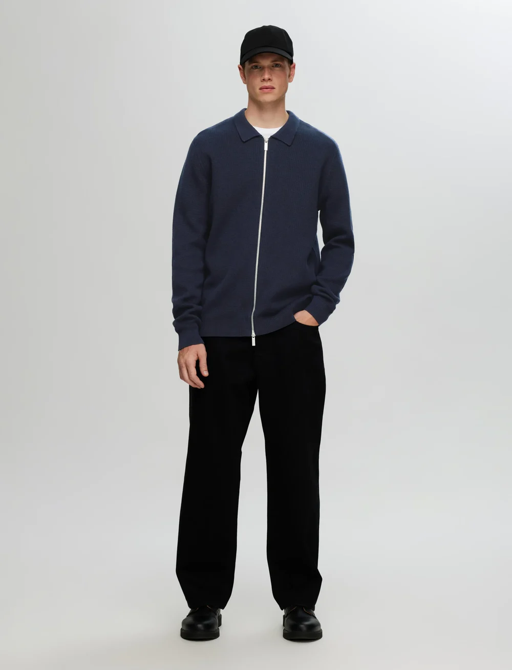 Selected - SLHDANE LS KNIT STRUCTURE CARDIGAN NOOS - kardiganid - sky captain - 3