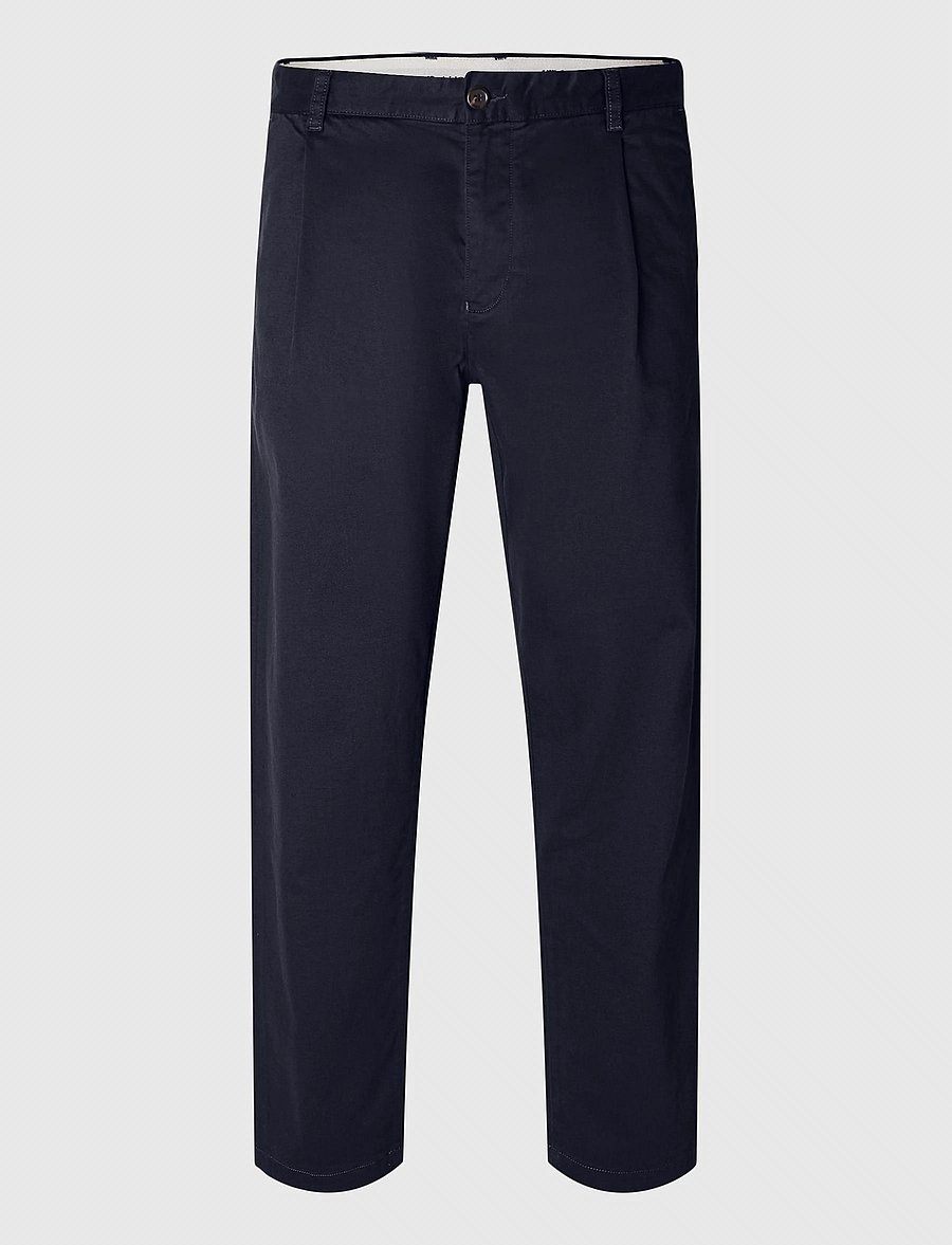 Selected - SLH172-SLIM TAPE RON PLEAT PANT - chinos - sky captain - 1
