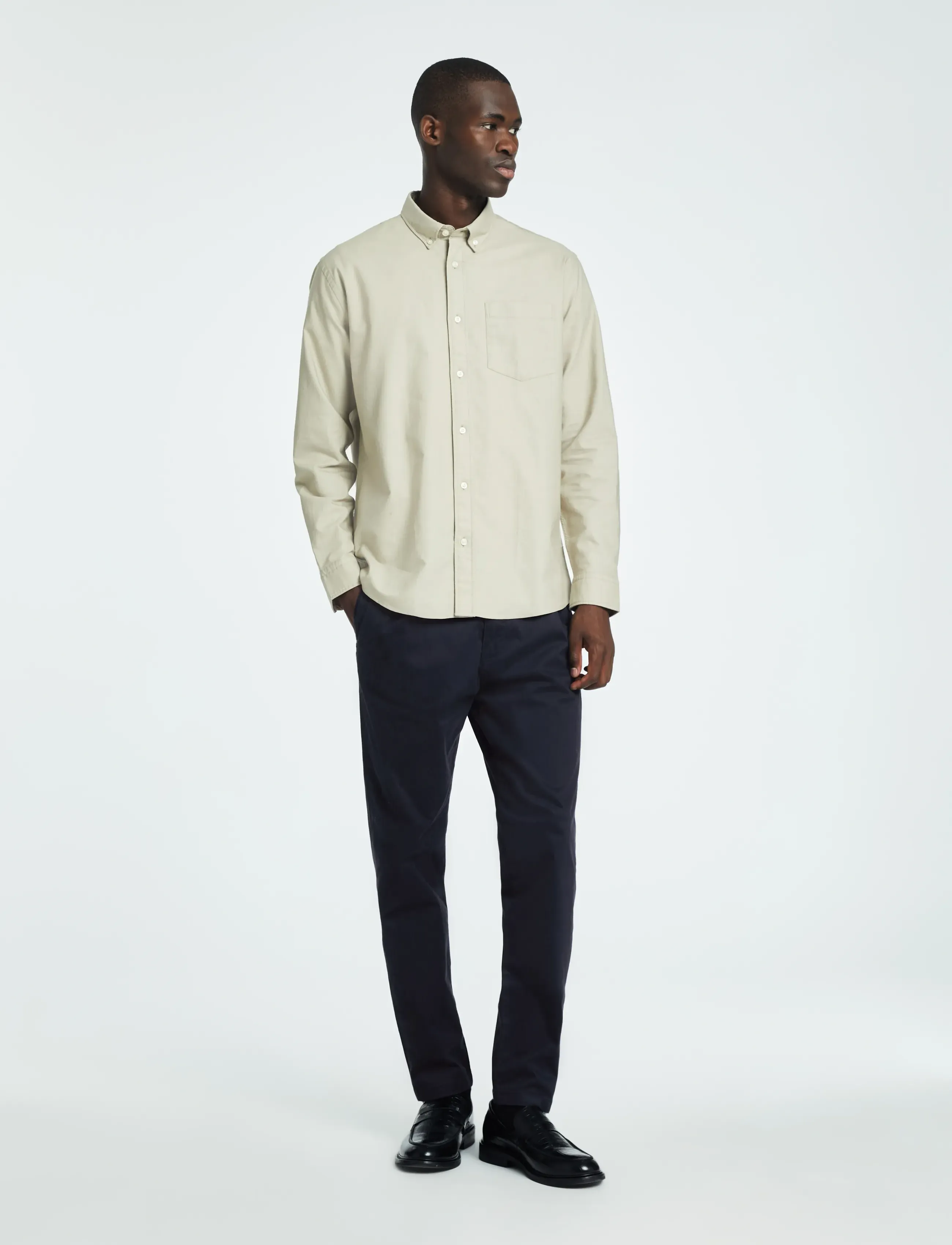 Selected - SLH172-SLIM TAPE RON PLEAT PANT - sky captain - 3