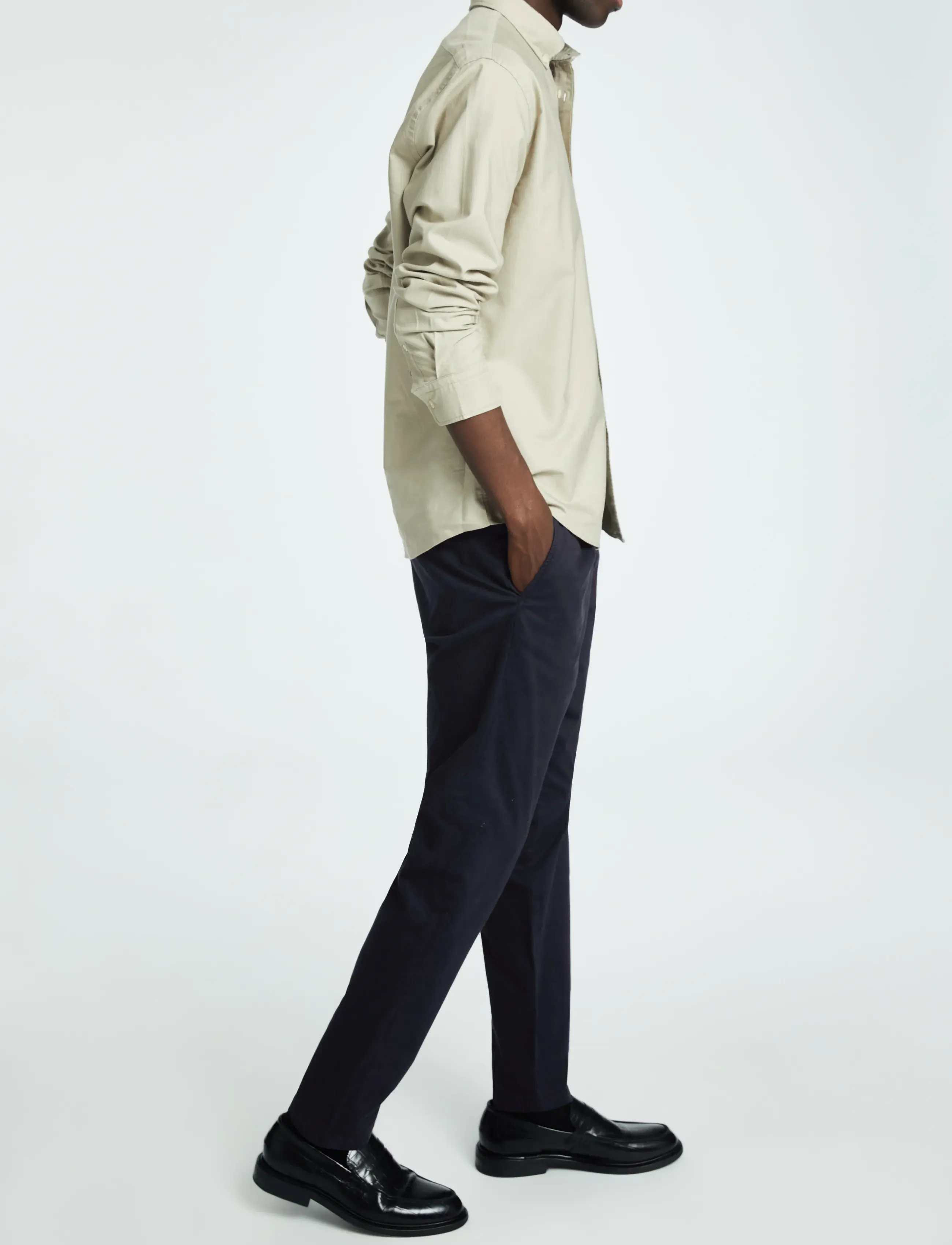Selected - SLH172-SLIM TAPE RON PLEAT PANT - sky captain - 5