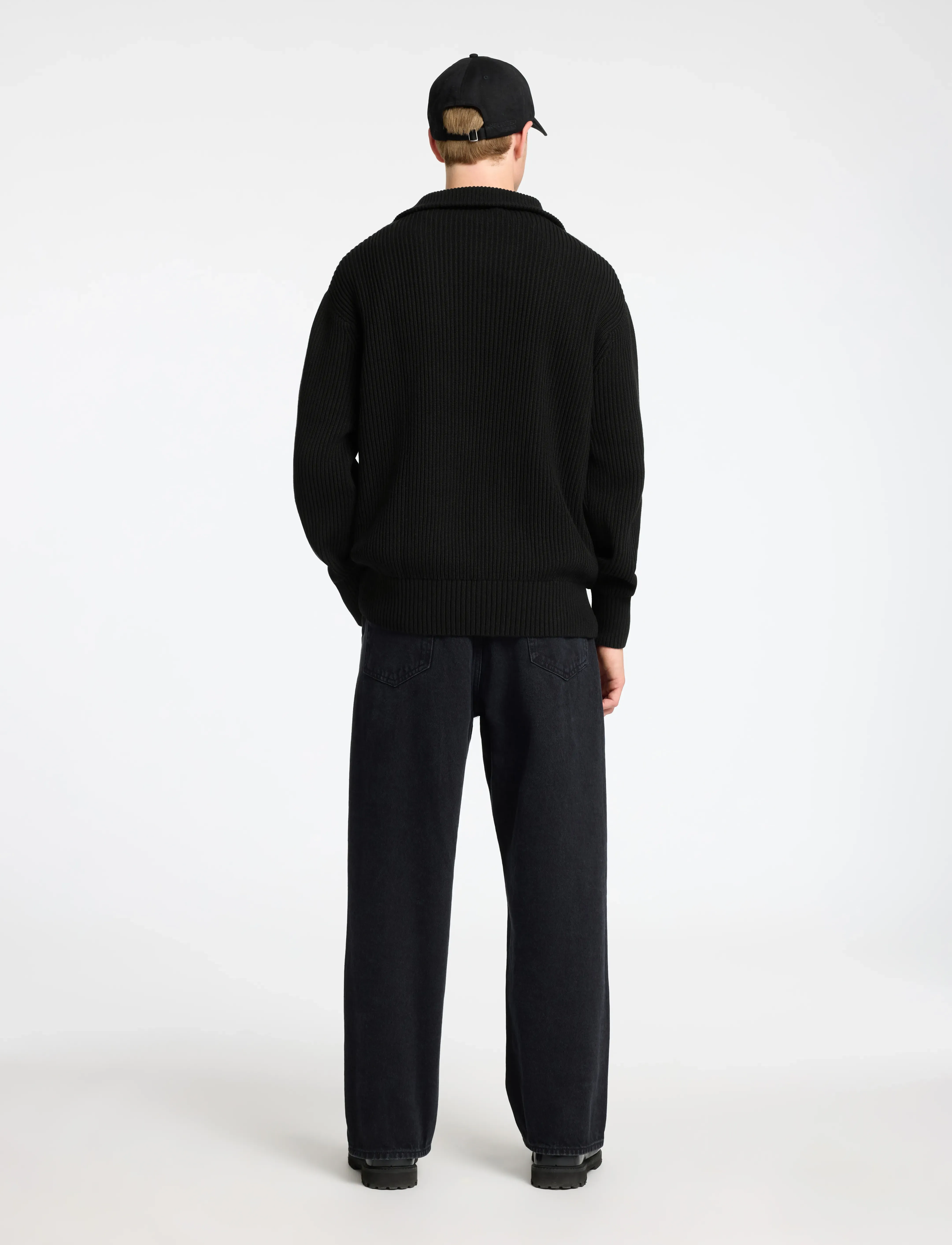 Selected - SLHDRY LS KNIT RELAXED HALF ZIP - halfzip strik - black - 2