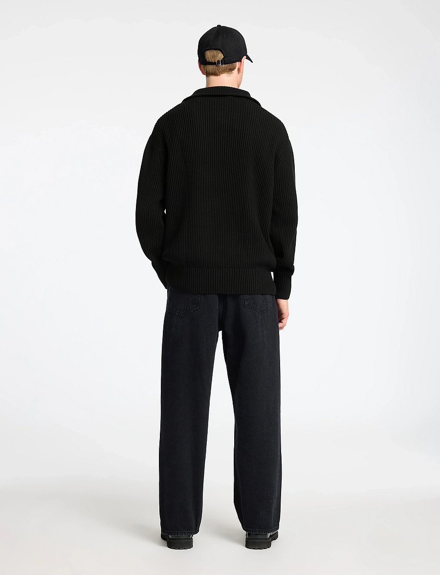 Selected - SLHDRY LS KNIT RELAXED HALF ZIP - pulls demi-zippés - black - 2