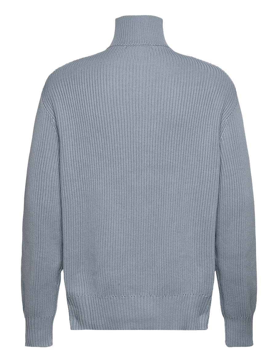 Selected - SLHDRY LS KNIT RELAXED HALF ZIP - pulls demi-zippés - dusty blue - 1