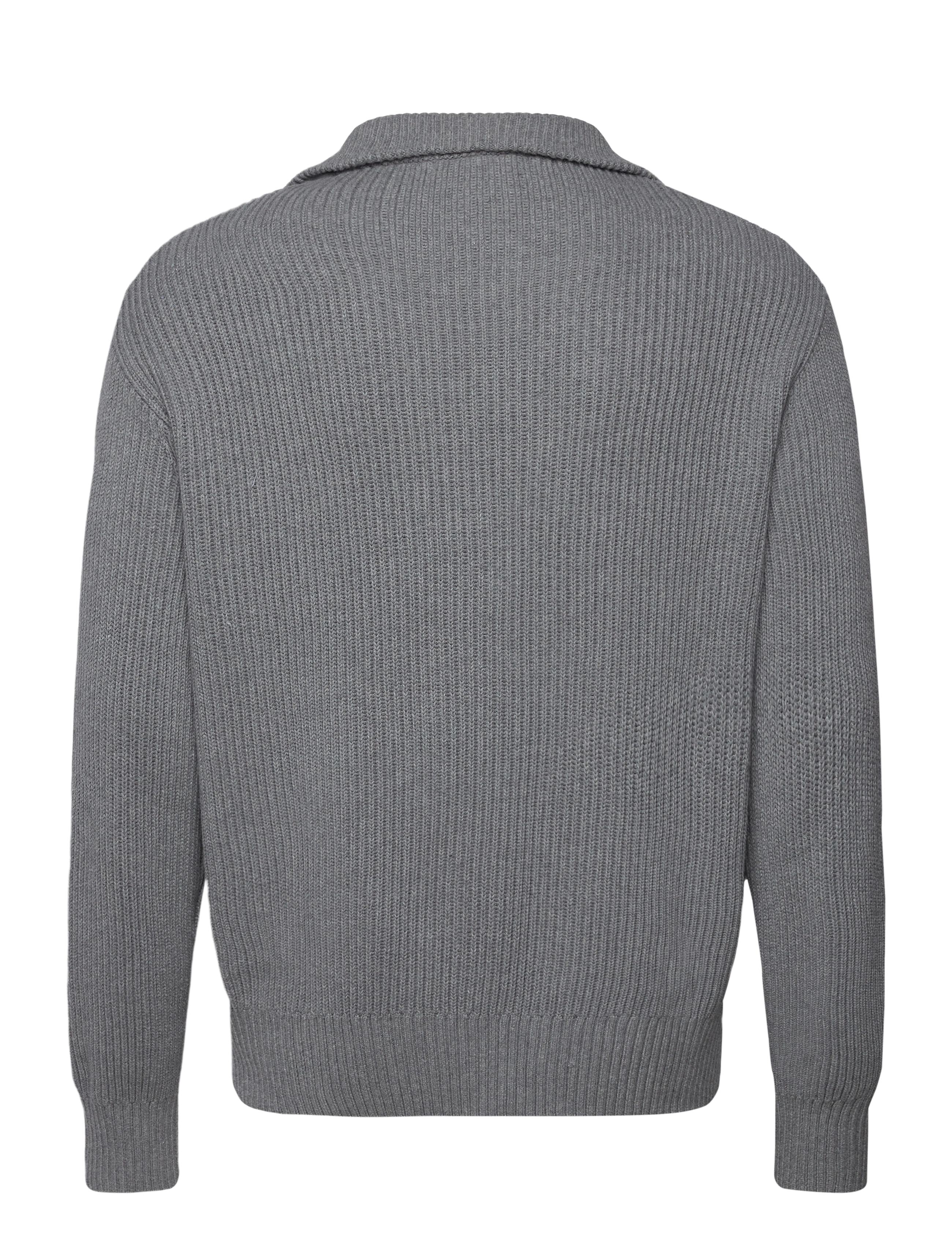 Selected - SLHDRY LS KNIT RELAXED HALF ZIP - pulls demi-zippés - medium grey melange - 1