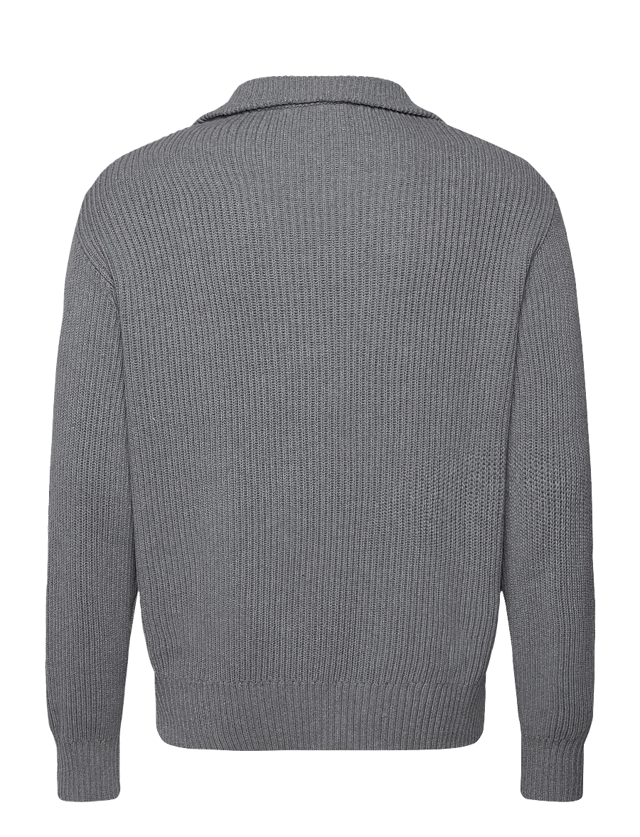 Selected - SLHDRY LS KNIT RELAXED HALF ZIP - pulls demi-zippés - medium grey melange - 1