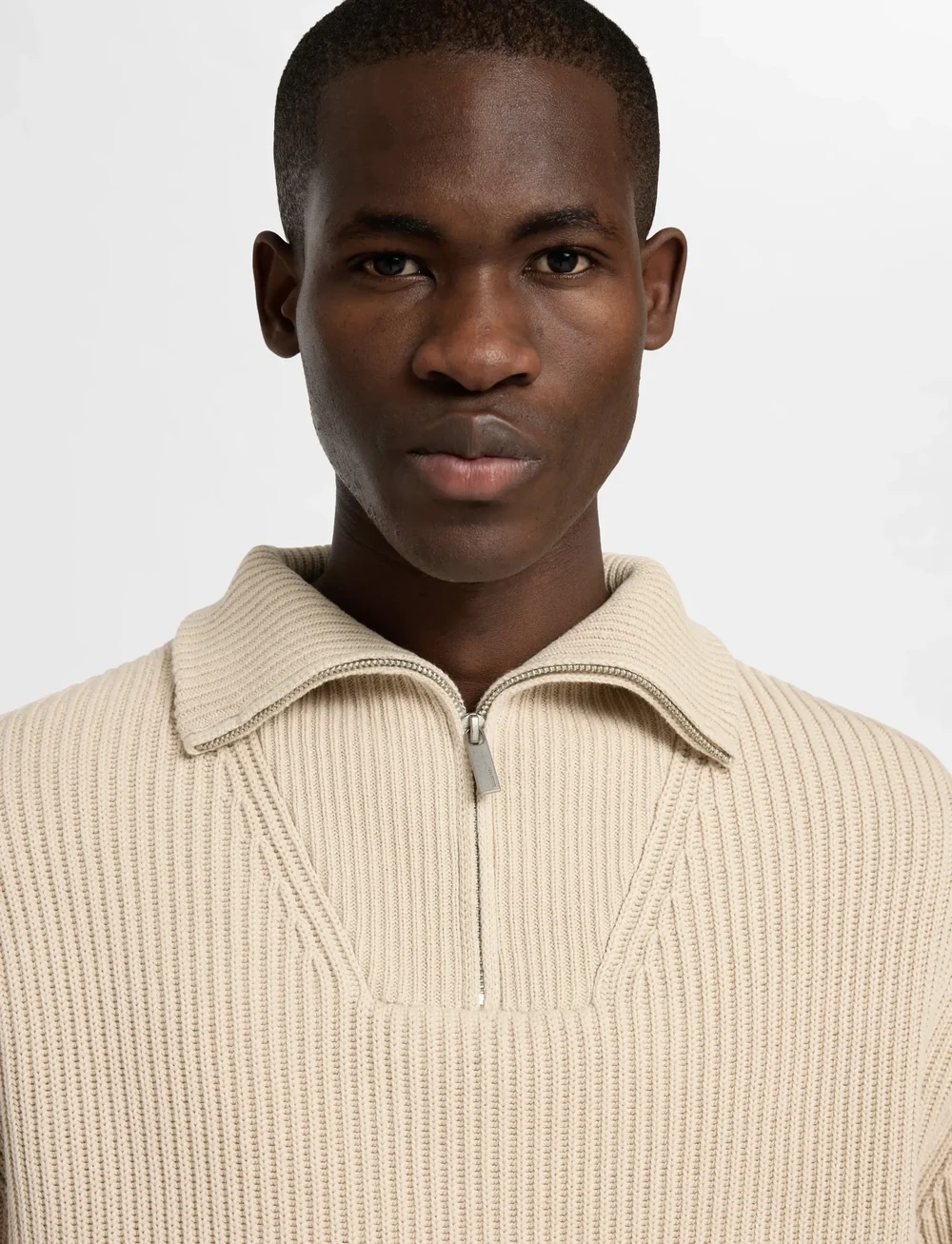 Selected - SLHDRY LS KNIT RELAXED HALF ZIP - half zip-tröjor - oatmeal - 5