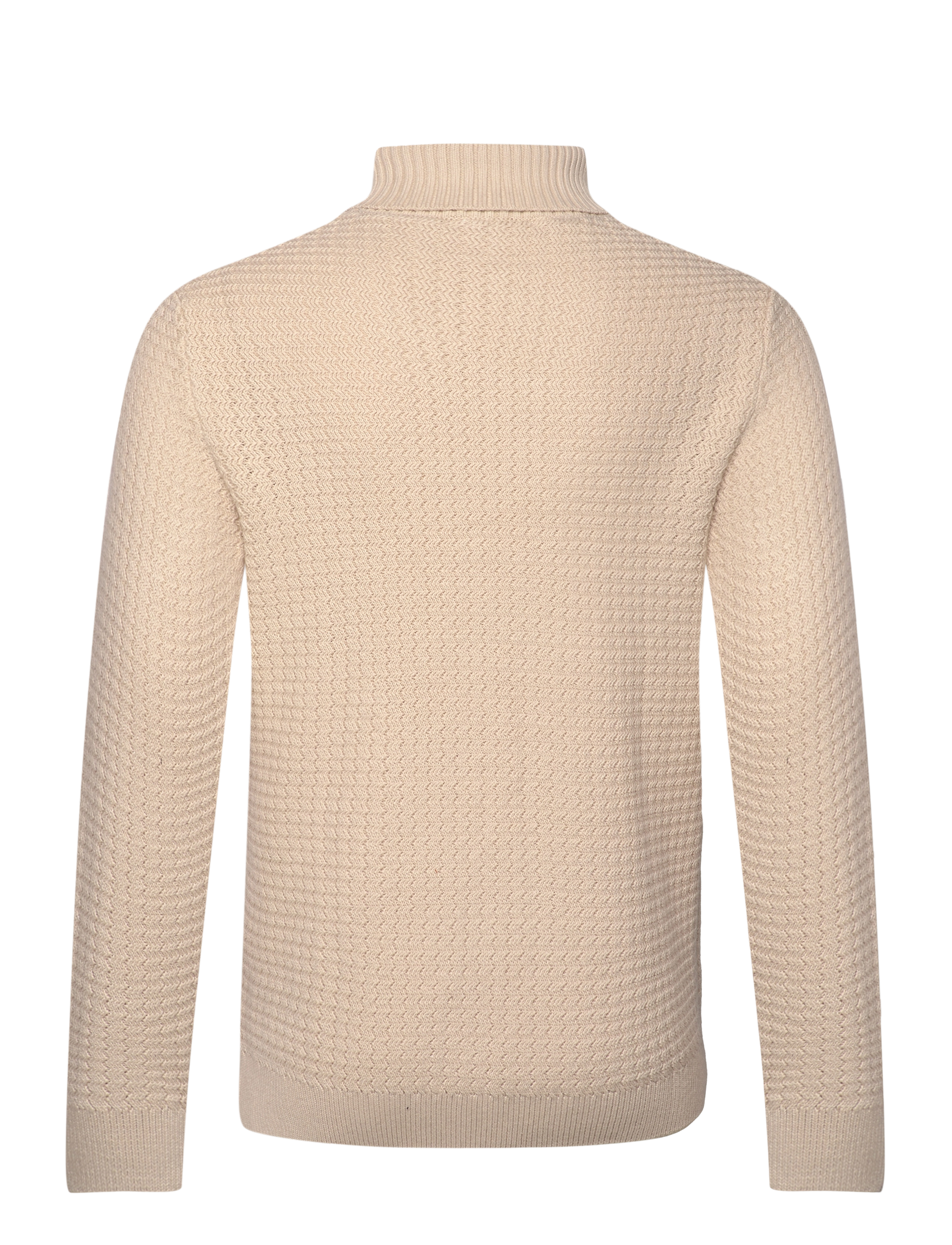 Selected - SLHZIG LS KNIT STRUCTURE ROLL NECK - oatmeal - 1