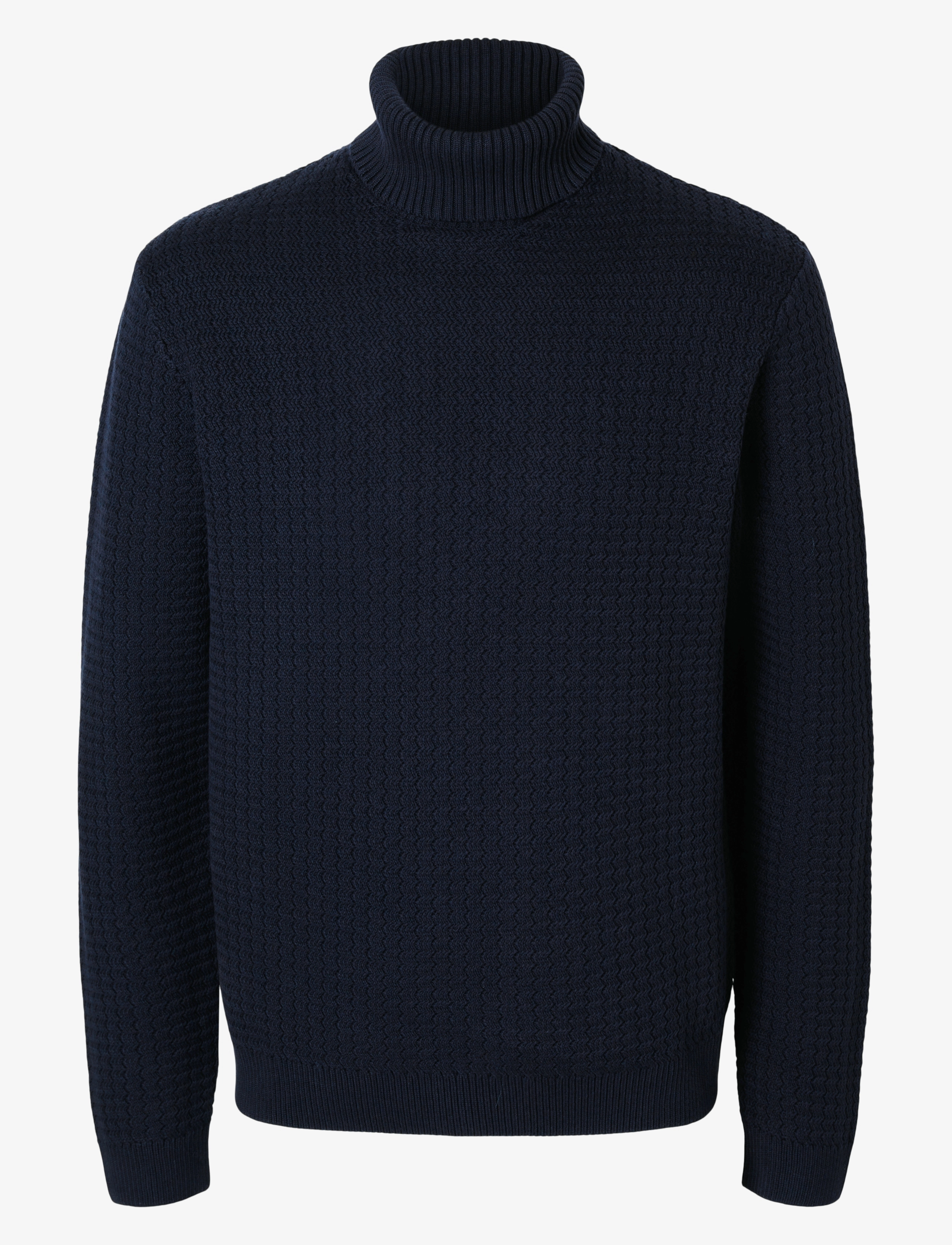 Selected - SLHZIG LS KNIT STRUCTURE ROLL NECK - sky captain - 1