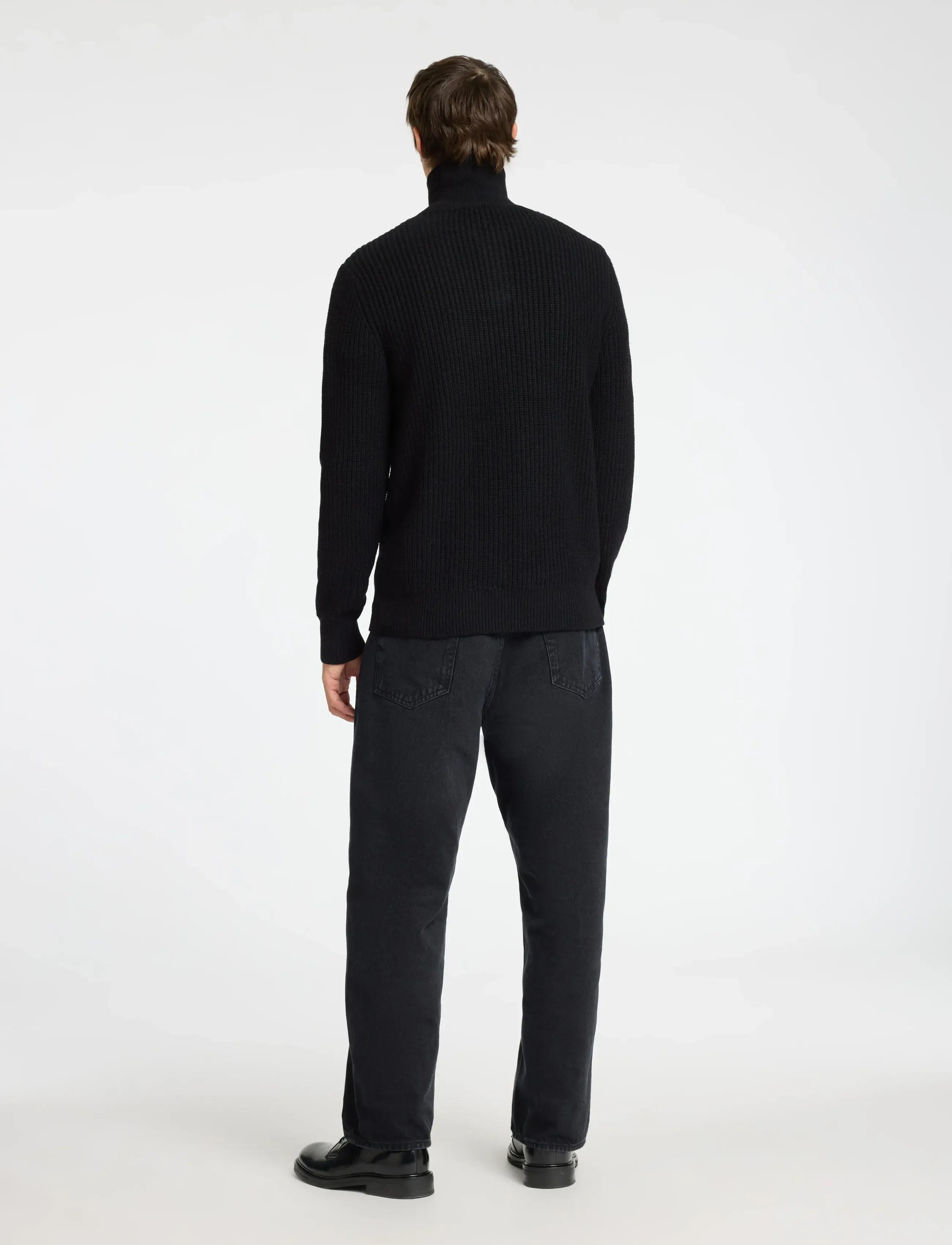 Selected - SLHLAND LS KNIT HALF ZIP - pullover mit halbem reißverschluss - black - 2