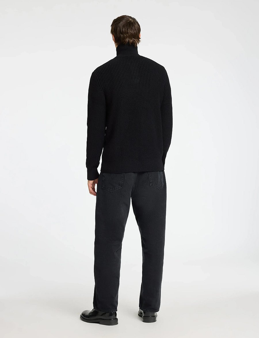 Selected - SLHLAND LS KNIT HALF ZIP - puolivetoketjulliset neuleet - black - 2