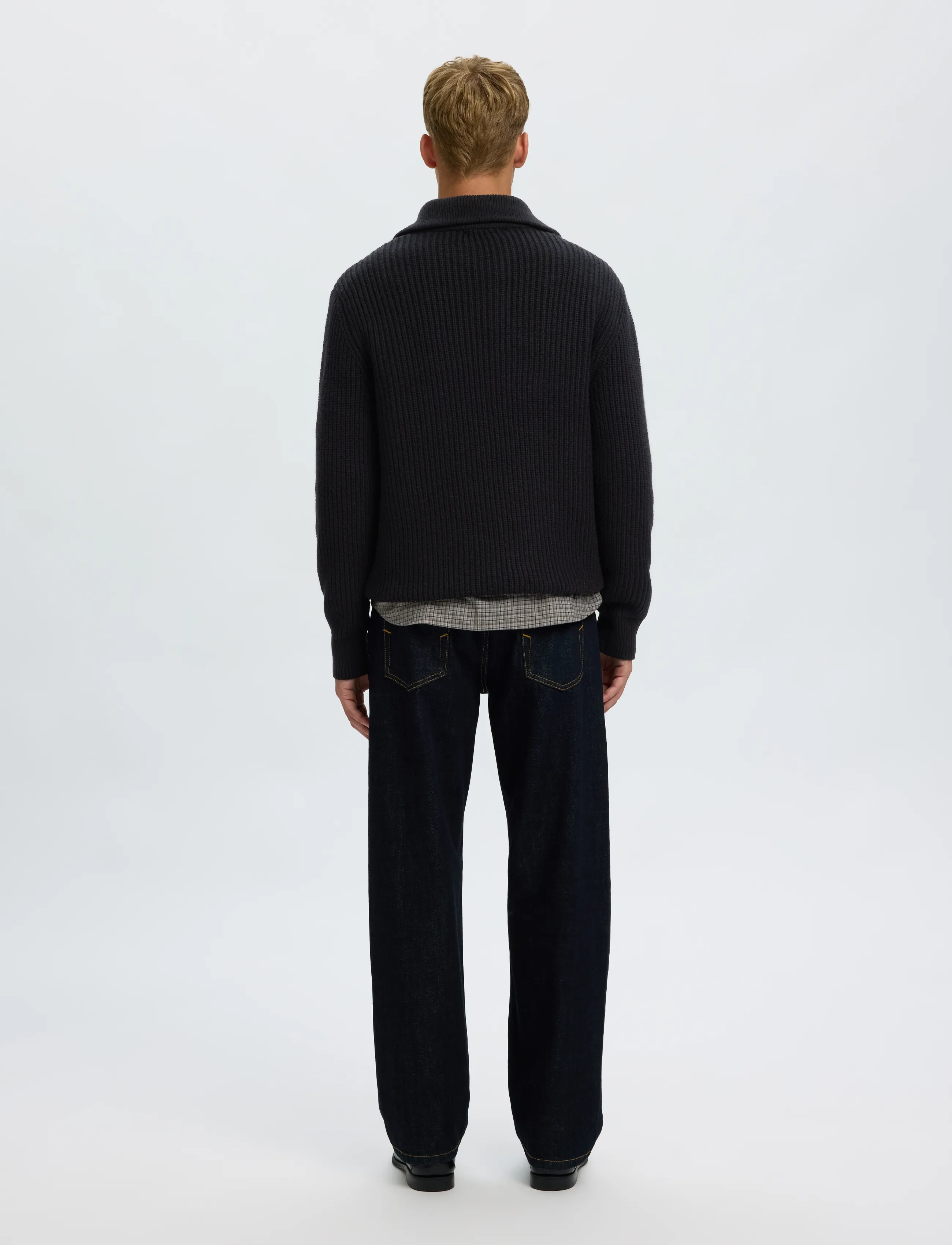 Selected - SLMLAND LS KNIT HALF ZIP - halfzip strik - black - 2