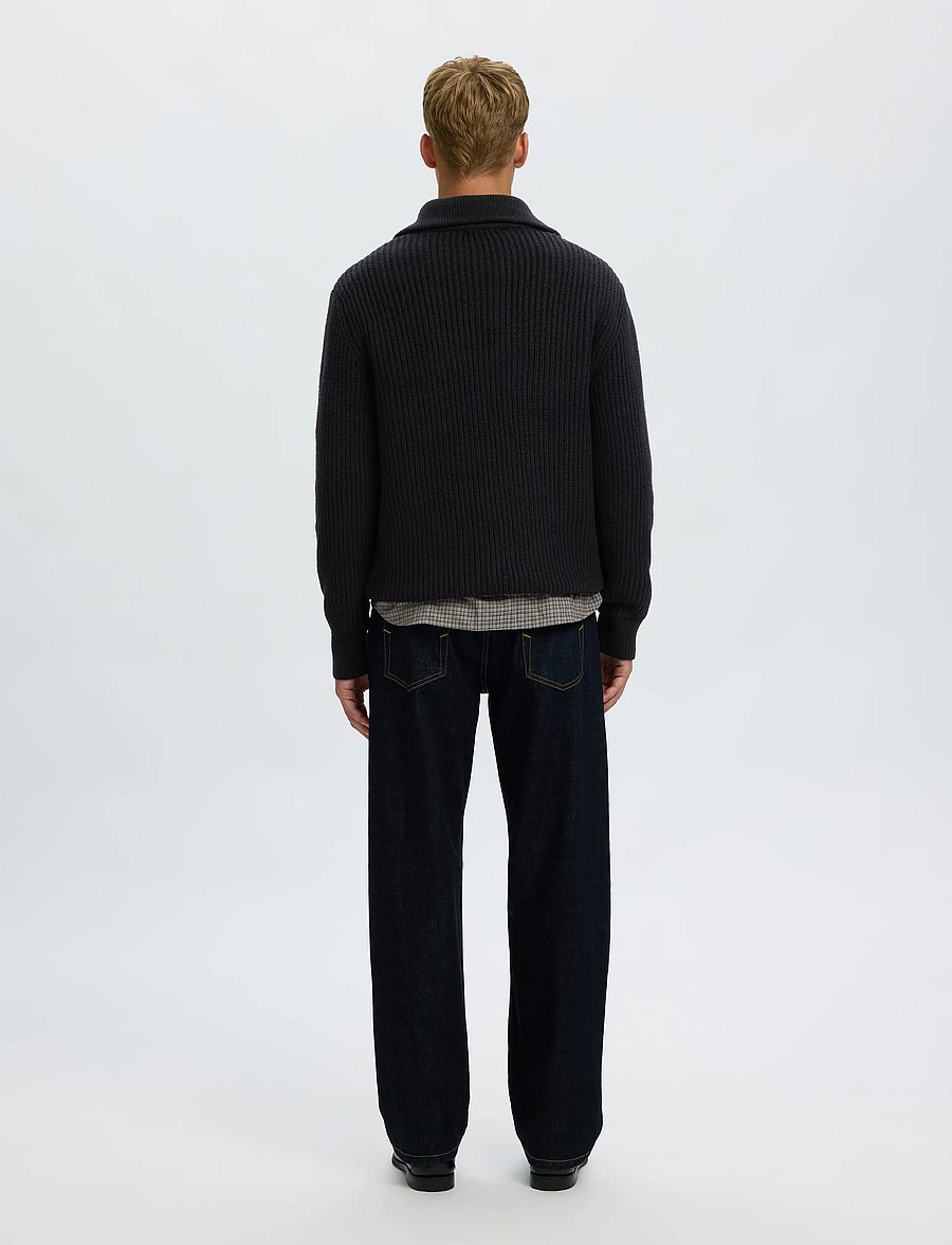 Selected - SLMLAND LS KNIT HALF ZIP - pullover mit halbem reißverschluss - black - 2