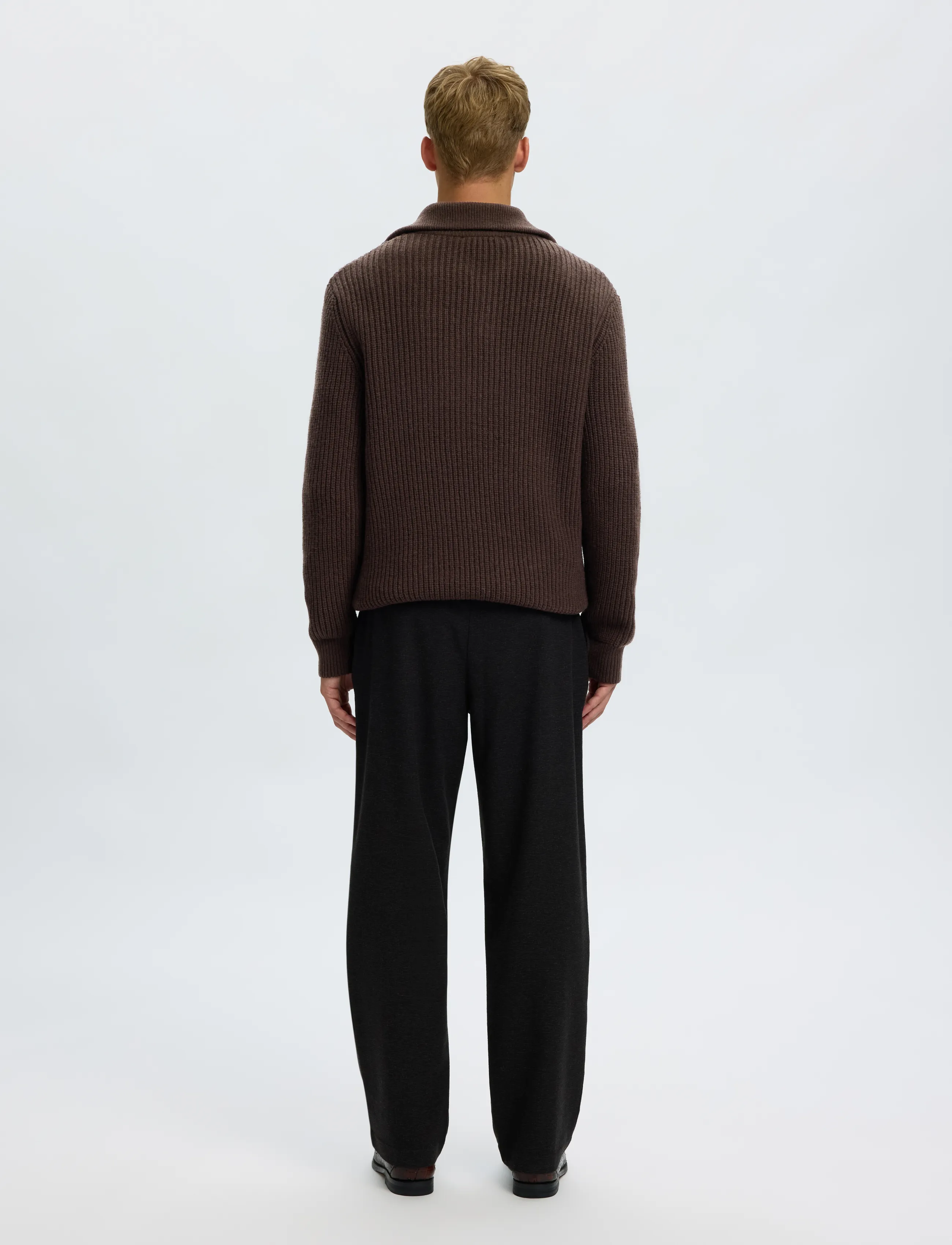 Selected - SLMLAND LS KNIT HALF ZIP - half zip-tröjor - chocolate torte - 2