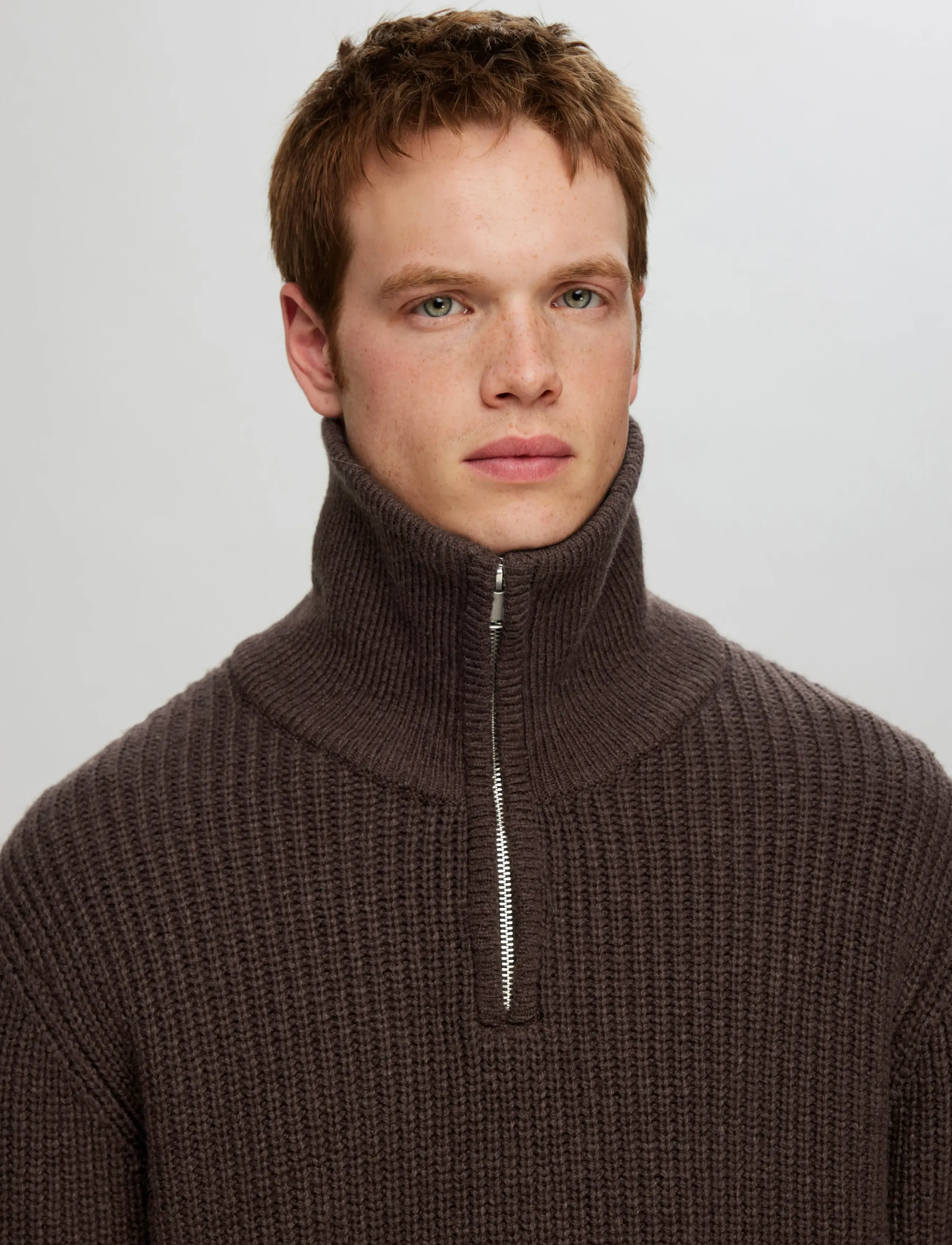 Selected - SLHLAND LS KNIT HALF ZIP - pullover mit halbem reißverschluss - chocolate torte - 4