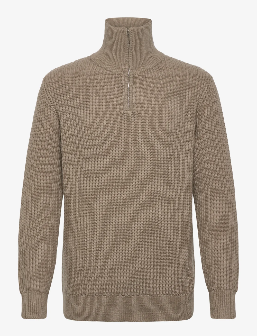 Selected - SLHLAND LS KNIT HALF ZIP - half zip-tröjor - greige - 0