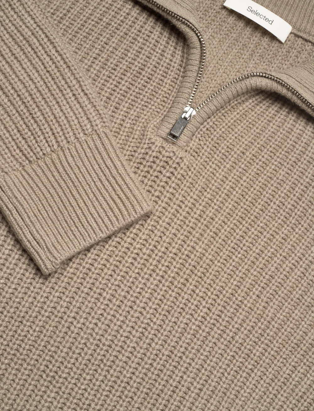 Selected - SLHLAND LS KNIT HALF ZIP - half zip-tröjor - greige - 2
