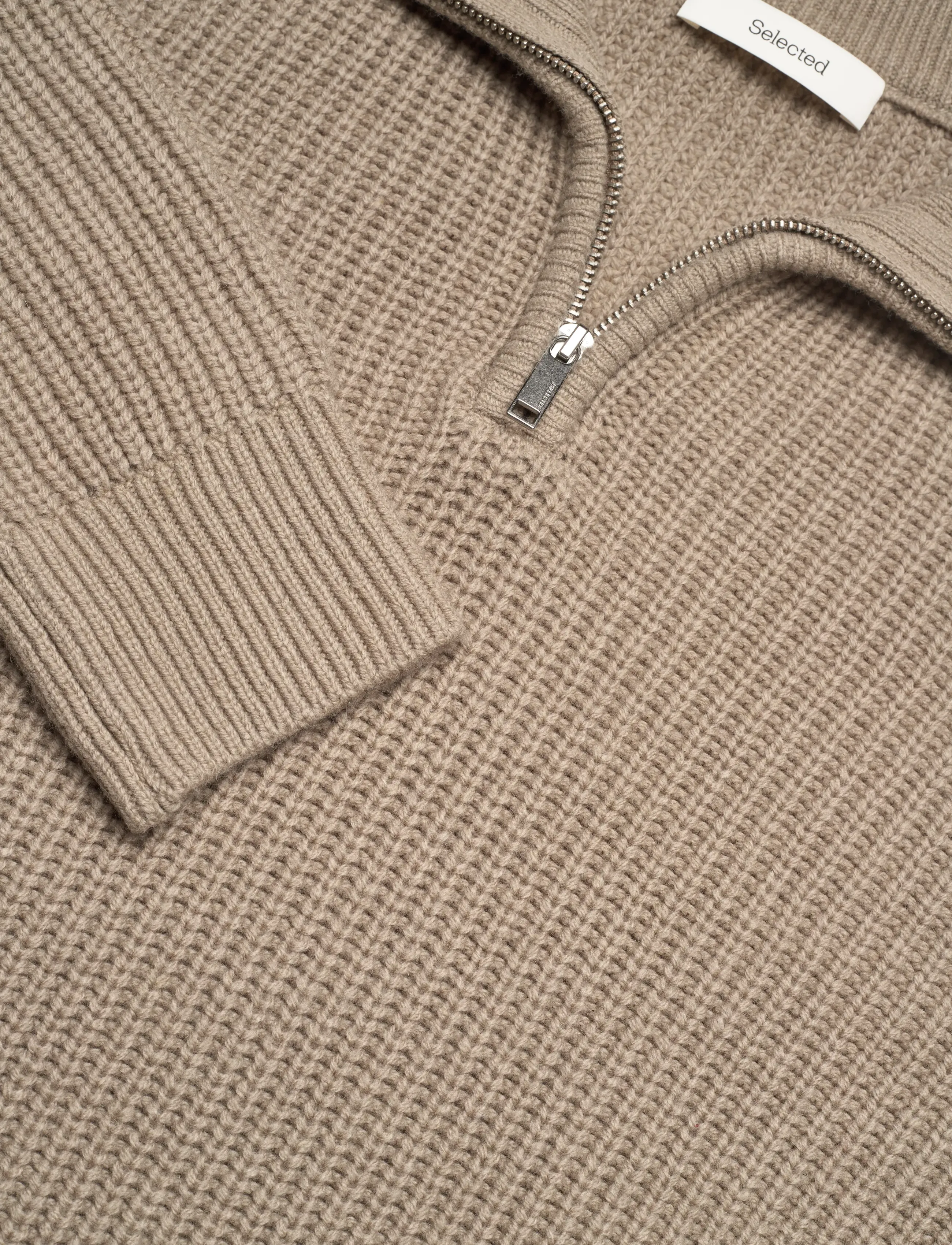Selected - SLHLAND LS KNIT HALF ZIP - halfzip strik - greige - 2