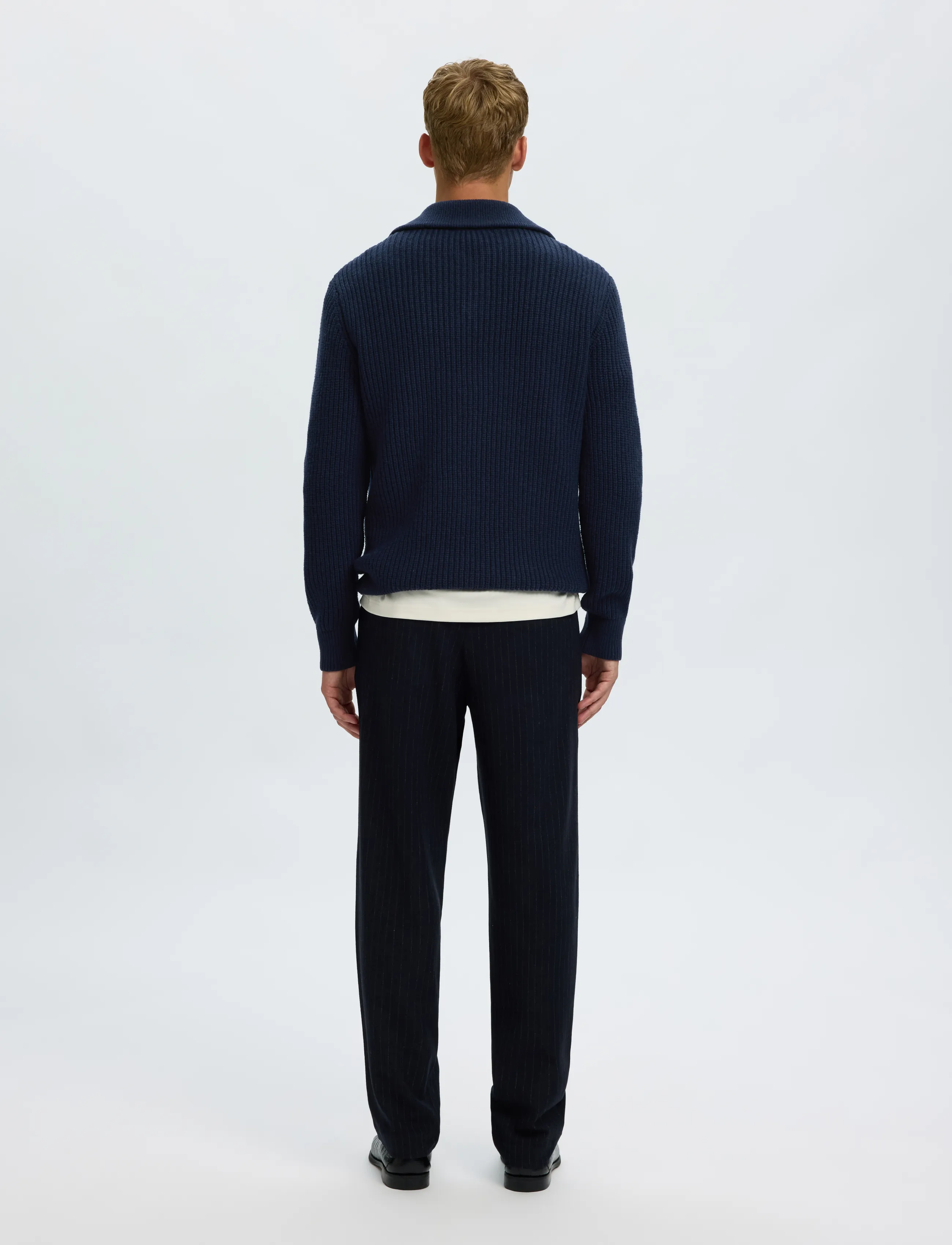 Selected - SLMLAND LS KNIT HALF ZIP - pullover mit halbem reißverschluss - sky captain - 2