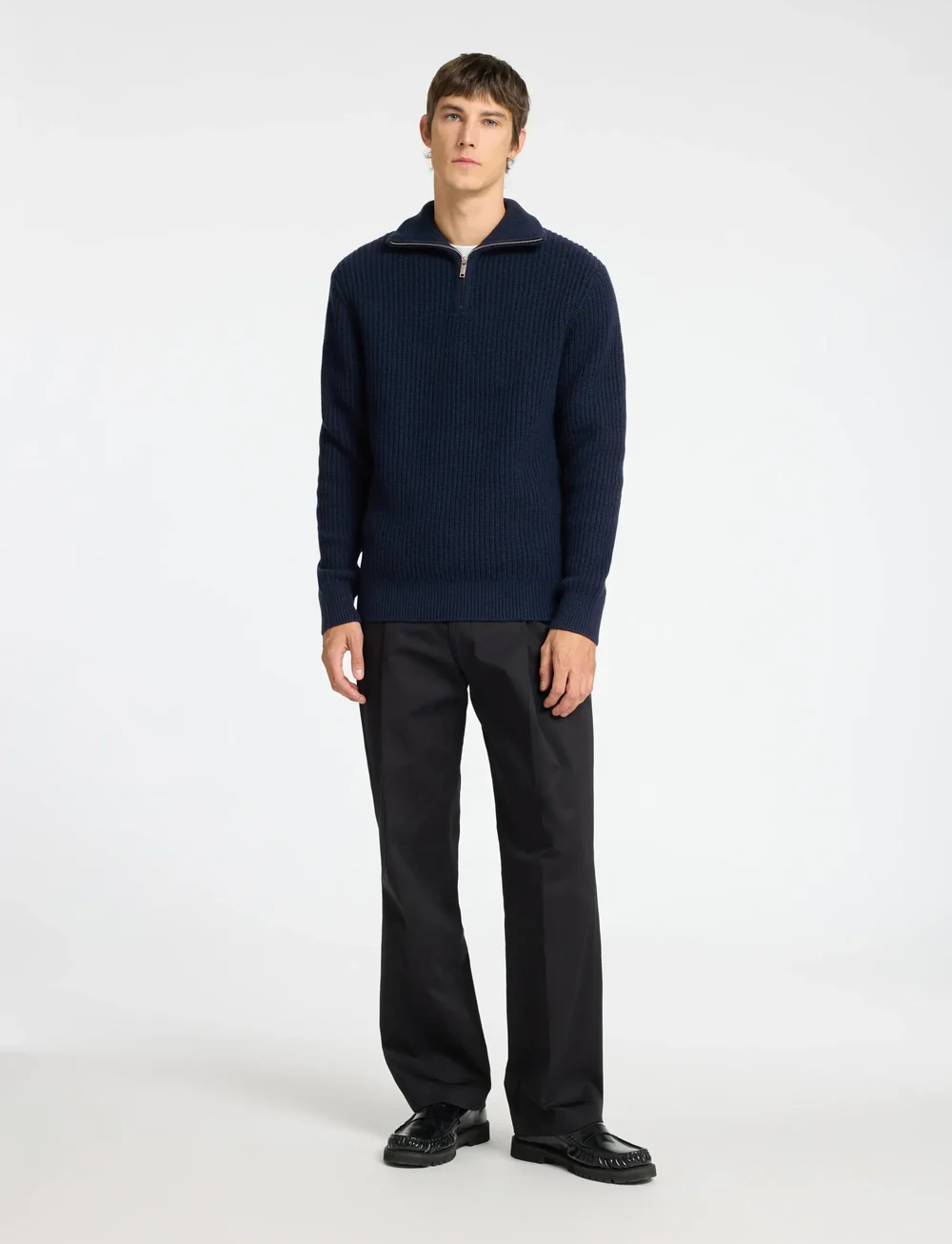 Selected - SLHLAND LS KNIT HALF ZIP - halfzip strik - sky captain - 3