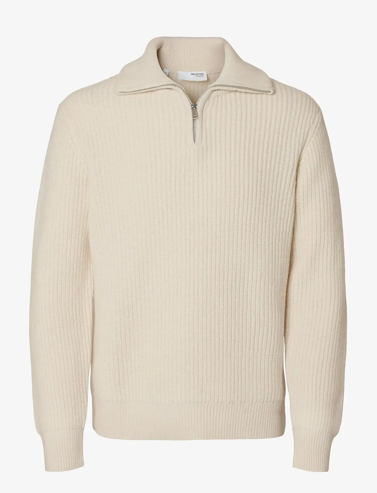 Selected - SLHLAND LS KNIT HALF ZIP - halfzip strik - tofu - 1
