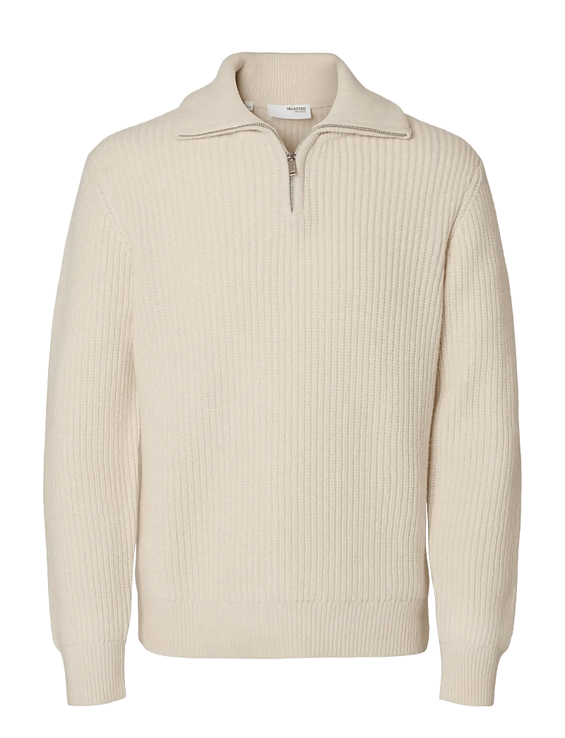 Selected - SLHLAND LS KNIT HALF ZIP - half zip-tröjor - tofu - 1