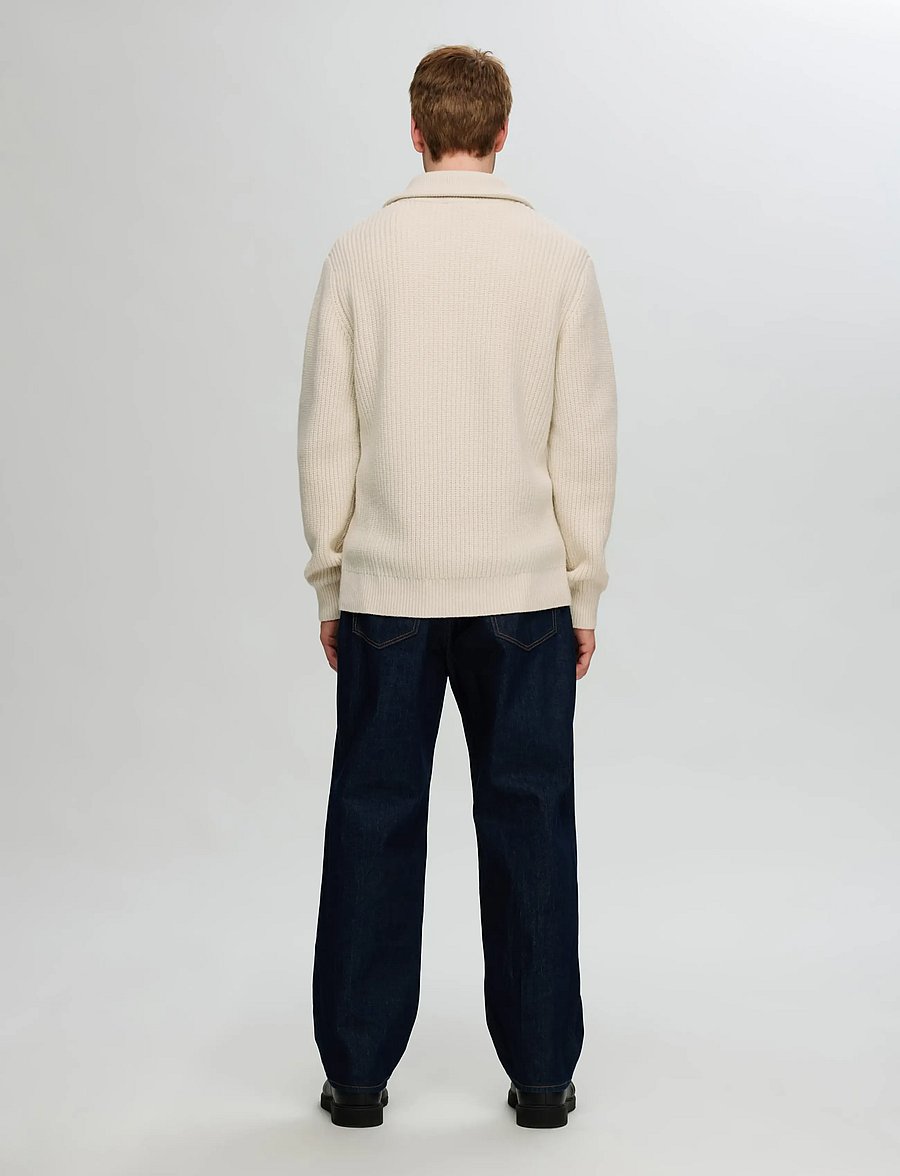 Selected - SLMLAND LS KNIT HALF ZIP - puolivetoketjulliset neuleet - tofu - 2