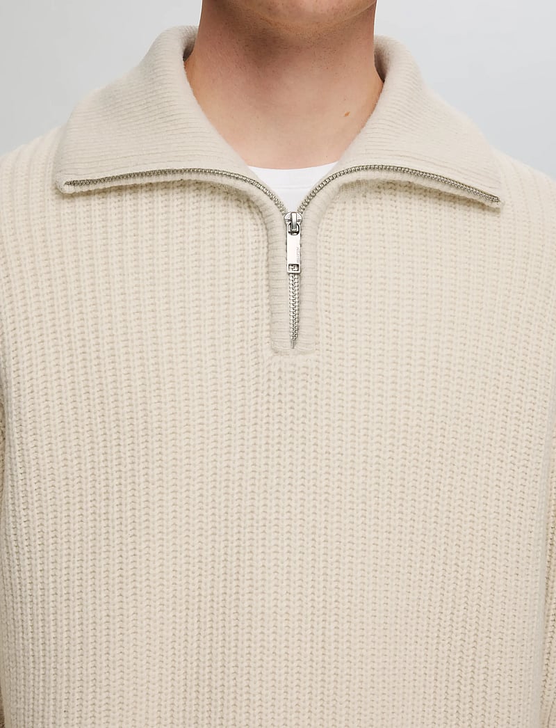 Selected - SLHLAND LS KNIT HALF ZIP - half zip-tröjor - tofu - 5