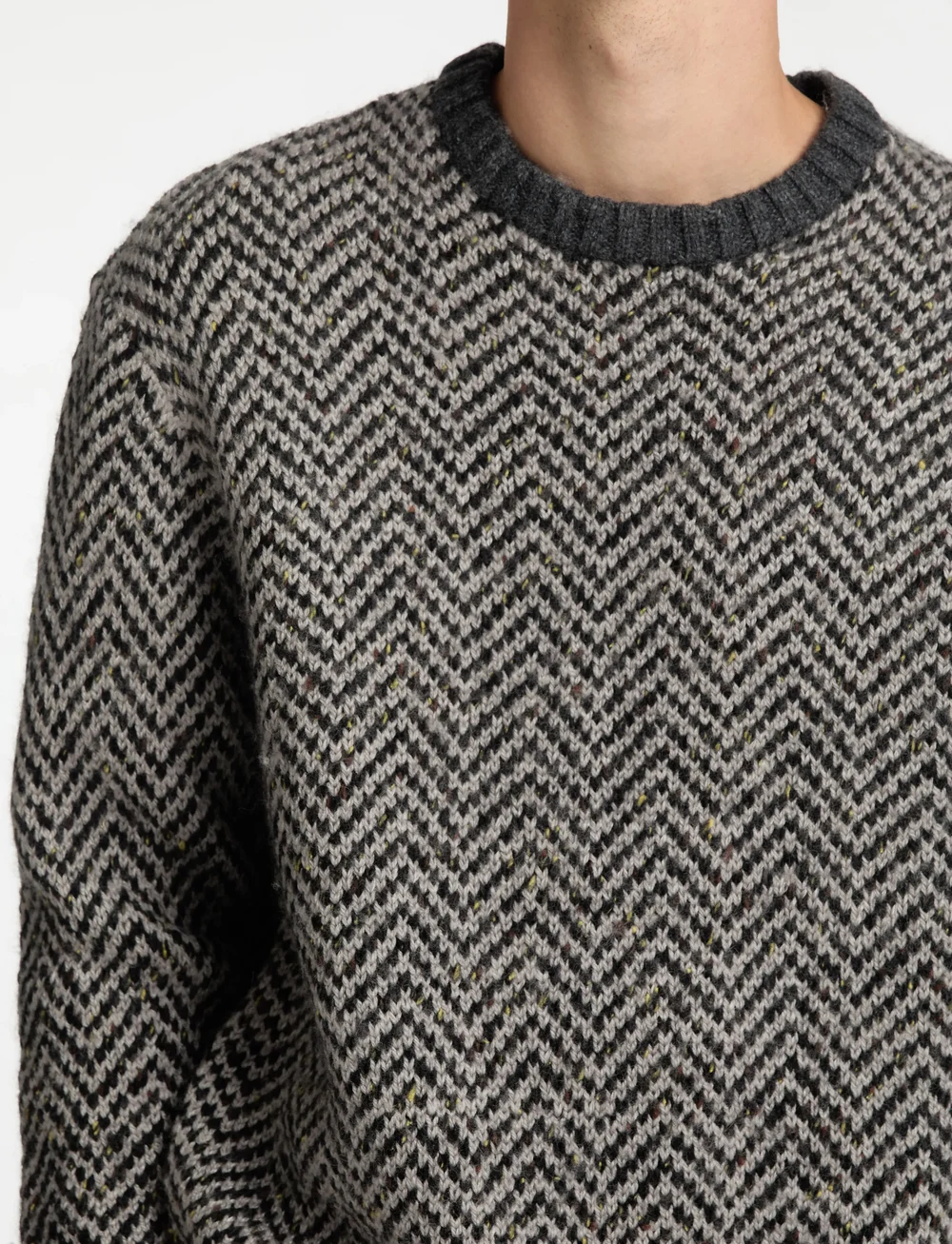 Selected - SLHHARRY LS KNIT RELAXED CREW NECK - rundhalsad - flint gray - 4