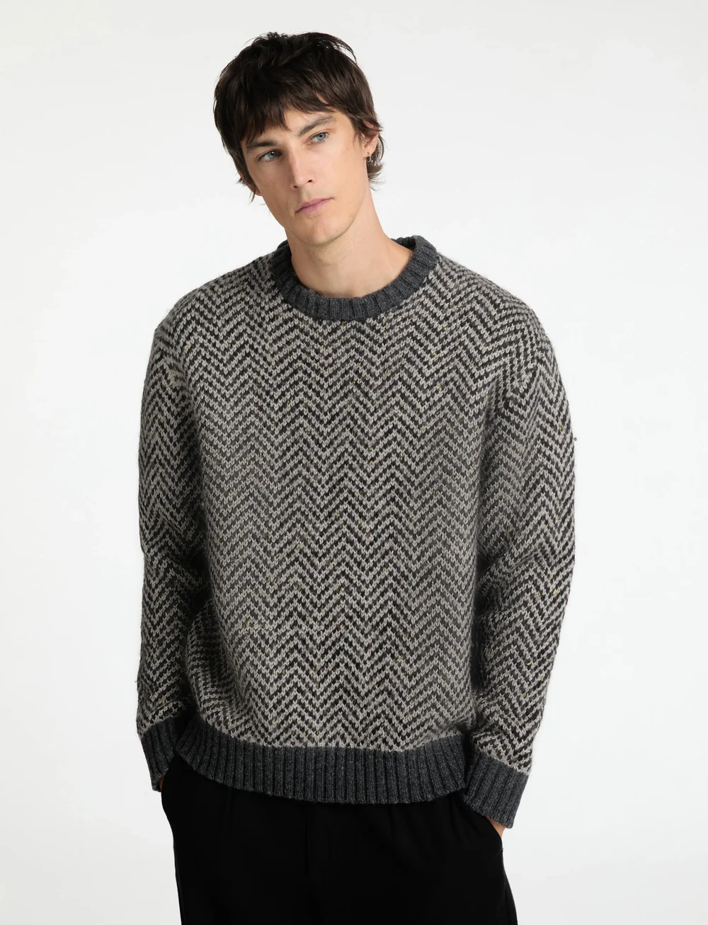 Selected - SLHHARRY LS KNIT RELAXED CREW NECK - rundhalsad - flint gray - 5