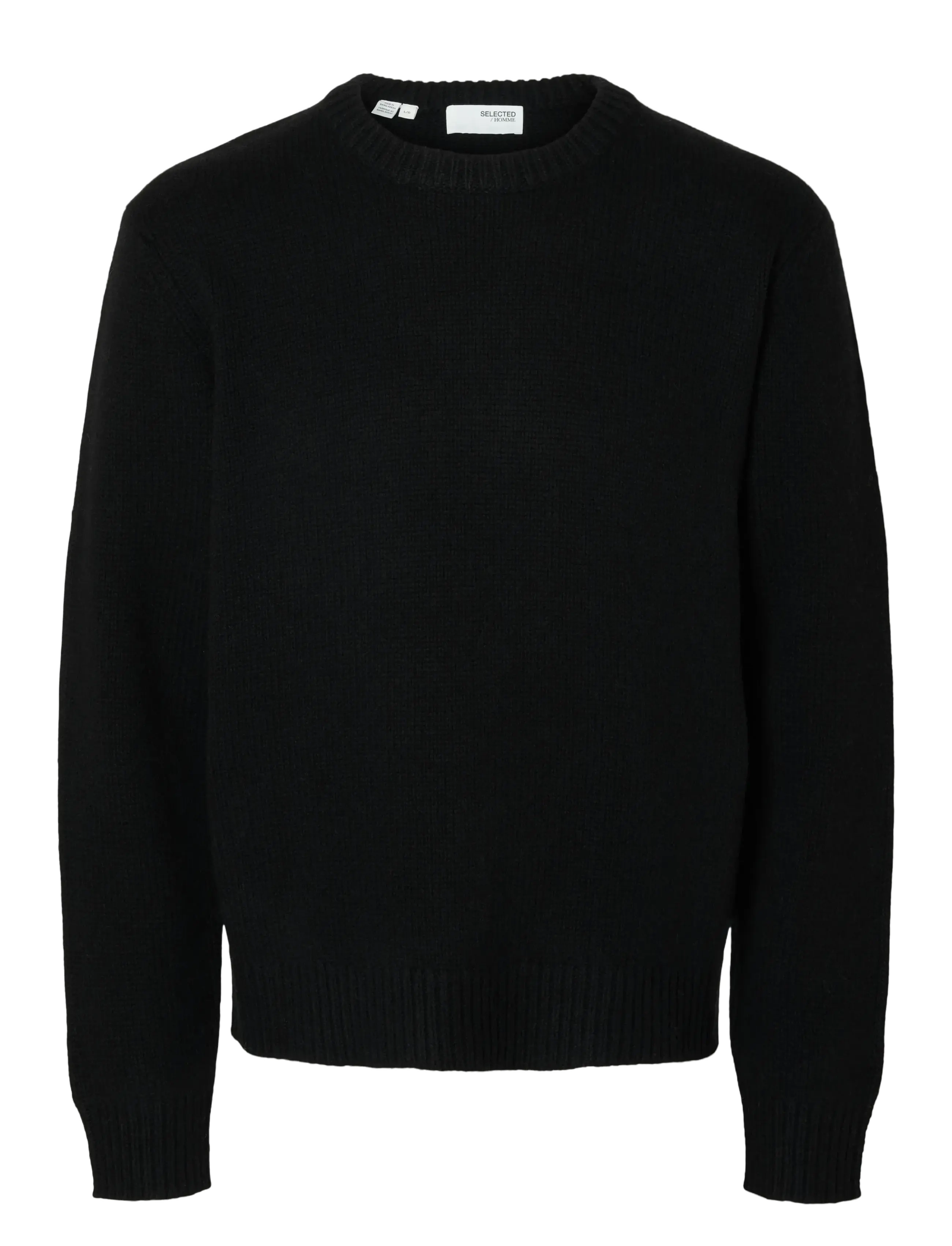 Selected SLMCODY LS KNIT CREW NECK NOOS - Riided - BLACK / black