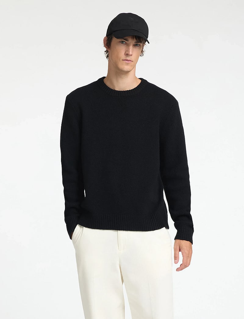 Selected - SLHCODY LS KNIT RELAXED CREW NECK NOOS - rundhals - black - 0