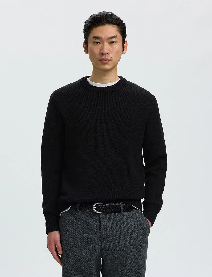 Selected - SLMCODY LS KNIT CREW NECK NOOS - rund hals - black - 0