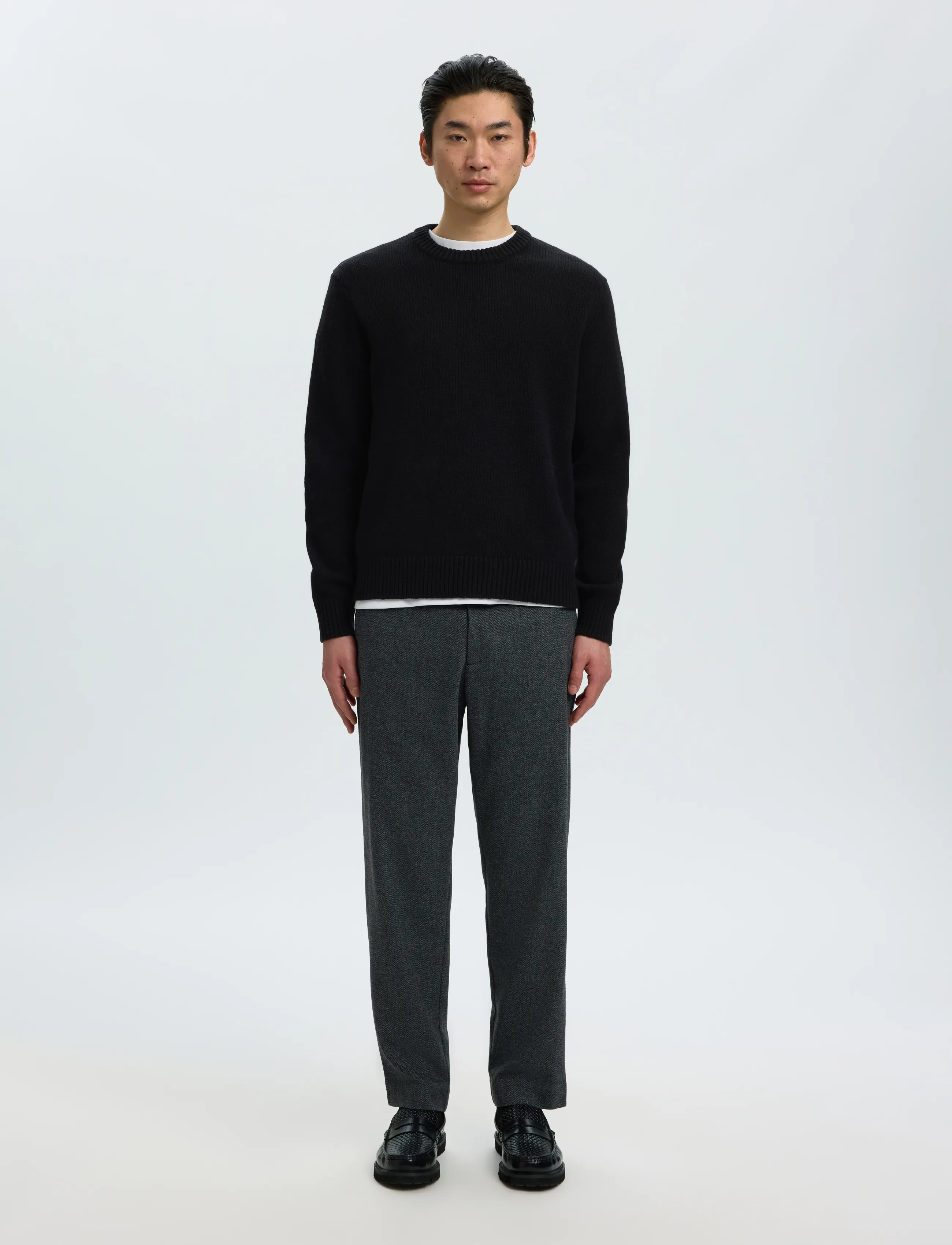 Selected - SLMCODY LS KNIT CREW NECK NOOS - rund hals - black - 3