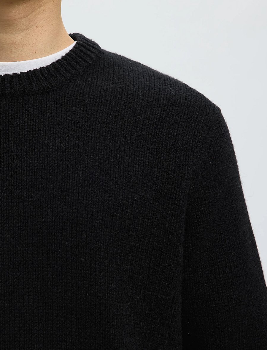Selected - SLMCODY LS KNIT CREW NECK NOOS - rund hals - black - 4