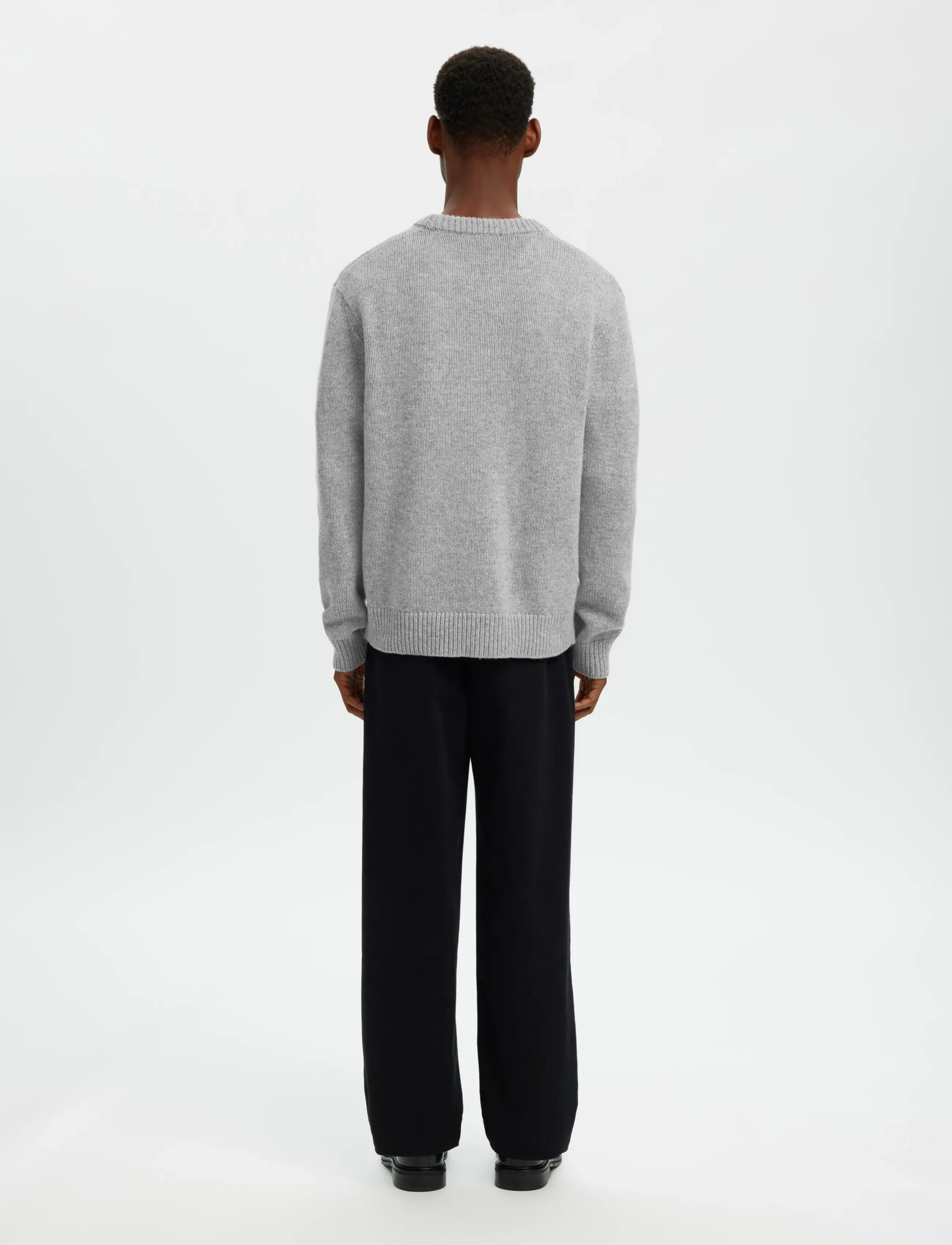 SELECTED Slmcody Ls Knit Rlx Crew Neck Noos långärmade t-shirts herr – bild 2