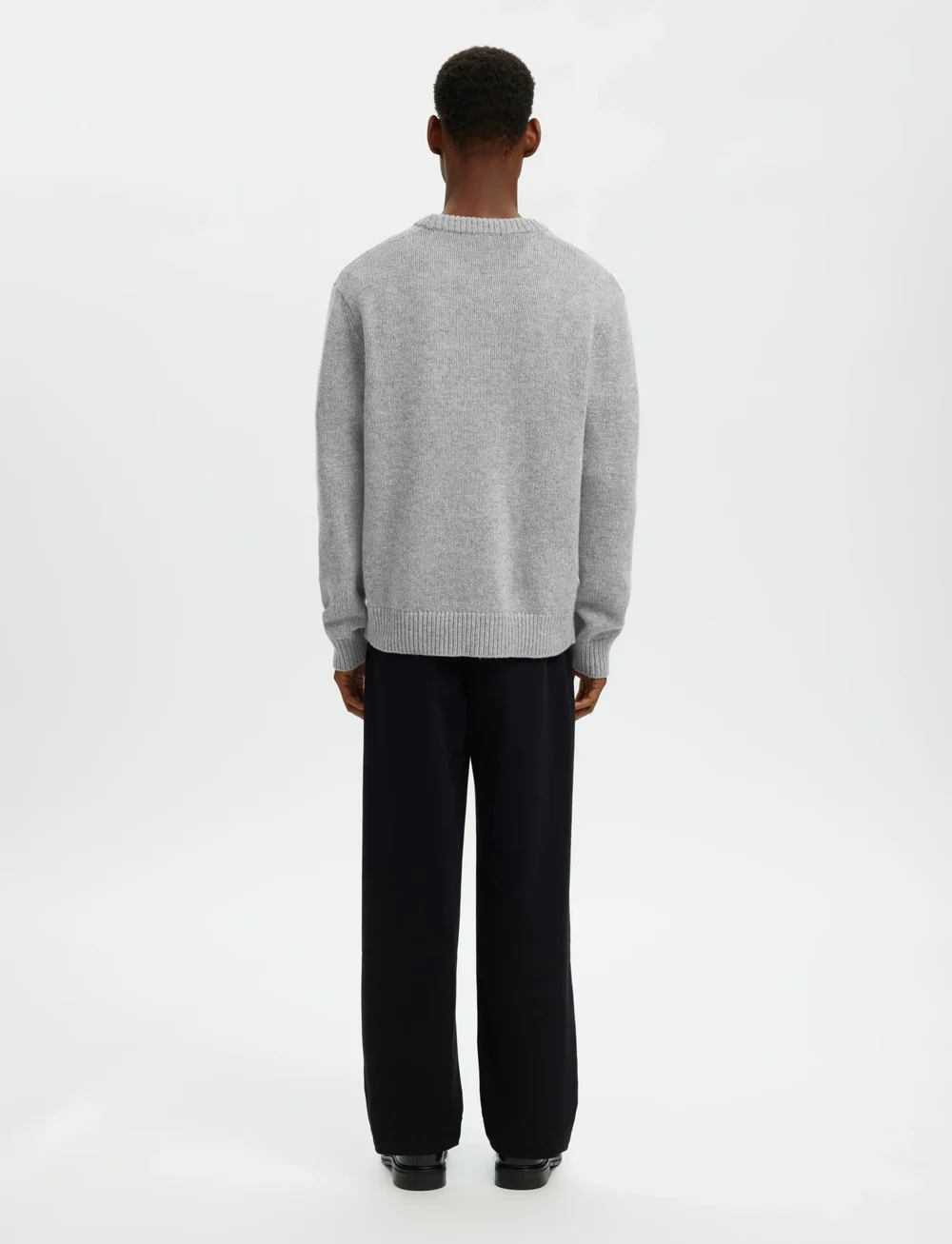 Selected - SLHCODY LS KNIT RELAXED CREW NECK NOOS - rundhalsad - light grey melange - 2