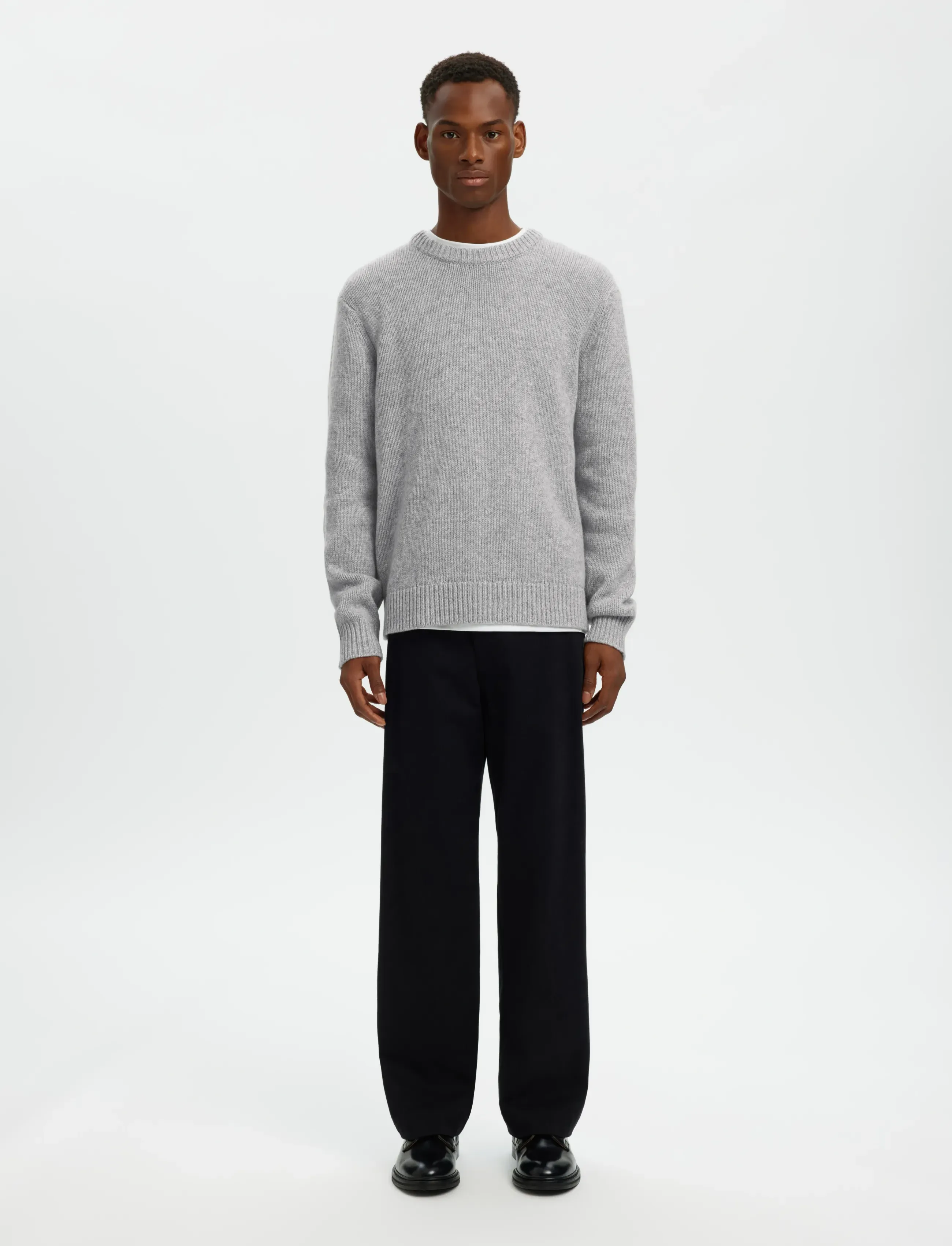 SELECTED Slmcody Ls Knit Rlx Crew Neck Noos långärmade t-shirts herr – bild 4
