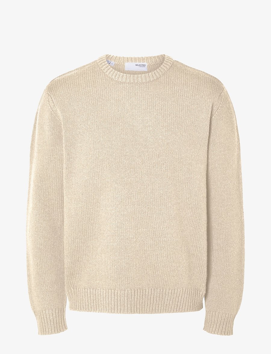 Selected - SLMCODY LS KNIT CREW NECK NOOS - rund hals - oatmeal - 1