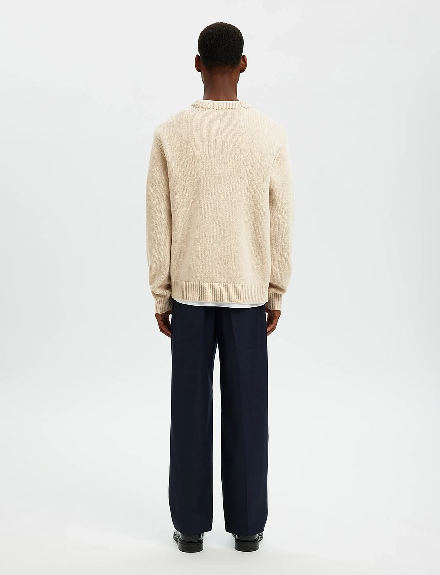 Selected - SLMCODY LS KNIT CREW NECK NOOS - rund hals - oatmeal - 2