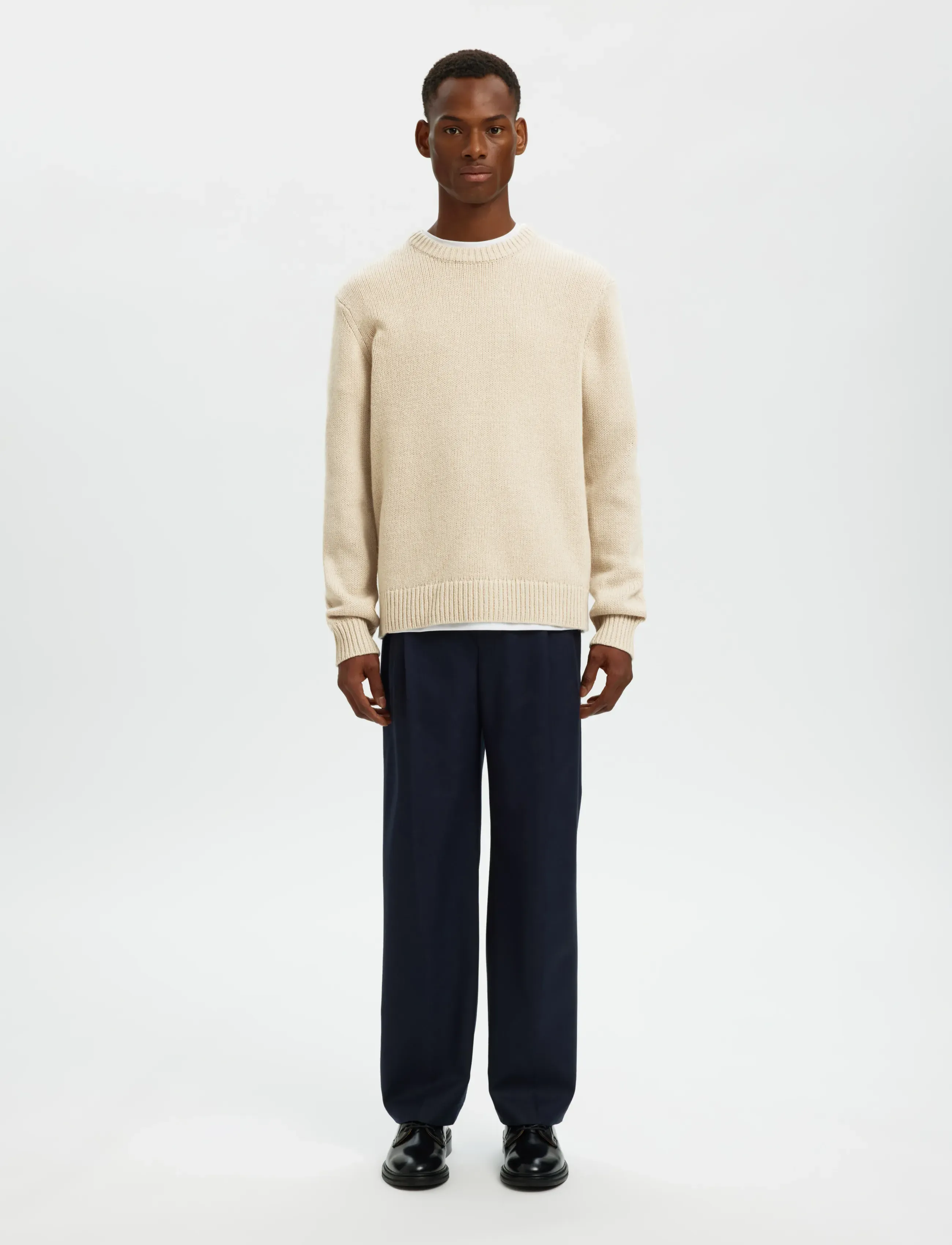 Selected - SLMCODY LS KNIT CREW NECK NOOS - rund hals - oatmeal - 3
