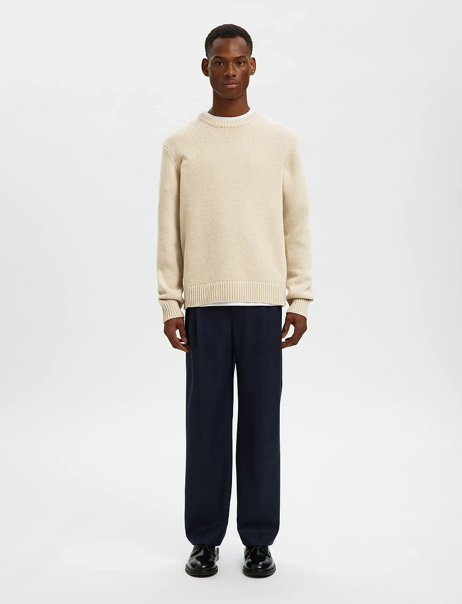 Selected - SLMCODY LS KNIT CREW NECK NOOS - rund hals - oatmeal - 3