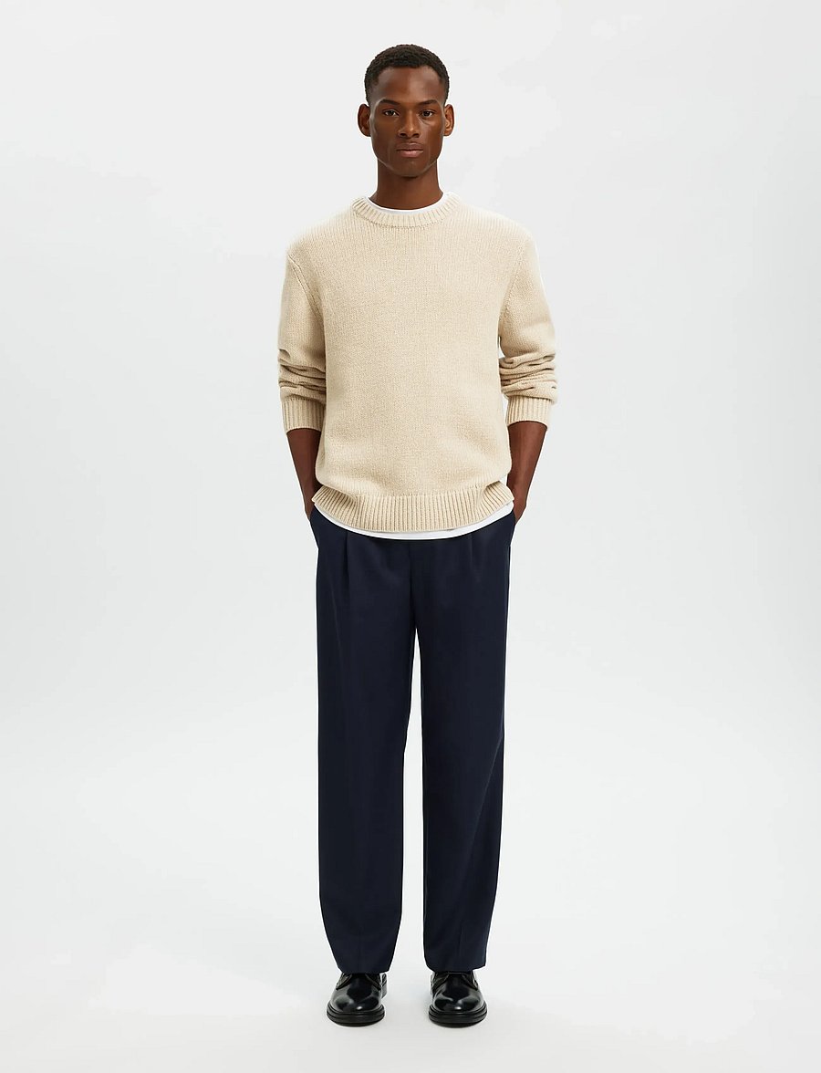 Selected - SLMCODY LS KNIT CREW NECK NOOS - rund hals - oatmeal - 5